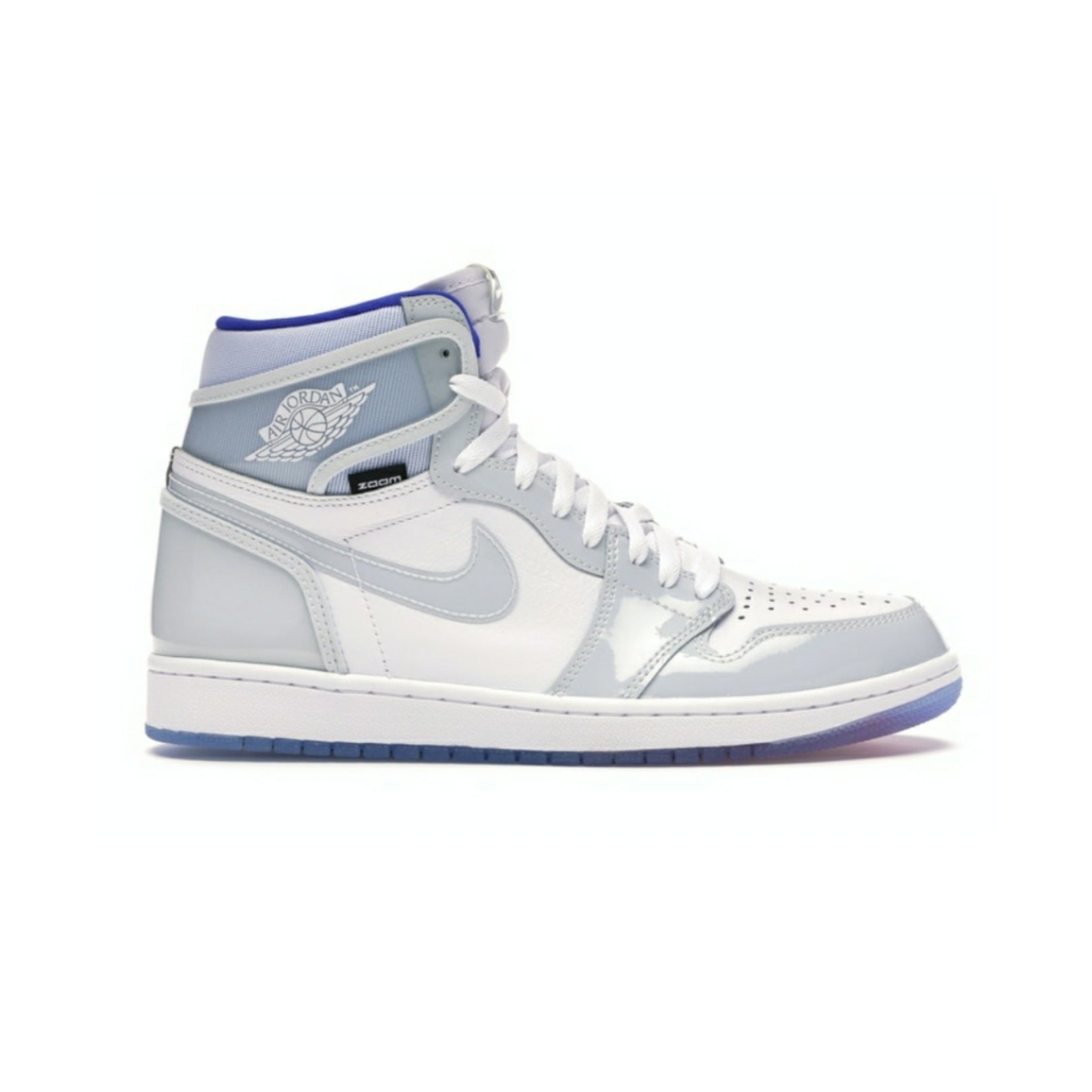 Air Jordan 1 Retro High Zoom Sneakers - White & Racer Blue Basketball Shoes for Men | Perfect for Streetwear Fashion & Court Performance