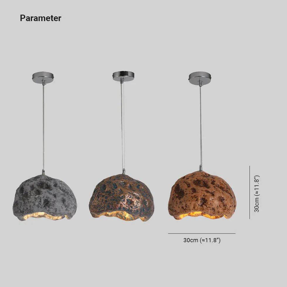 Stylish Faux Stone Resin Pendant Light for Bedroom - Modern Single Hanging Ceiling Fixture for Bedside, Reading Nook & Cozy Spaces