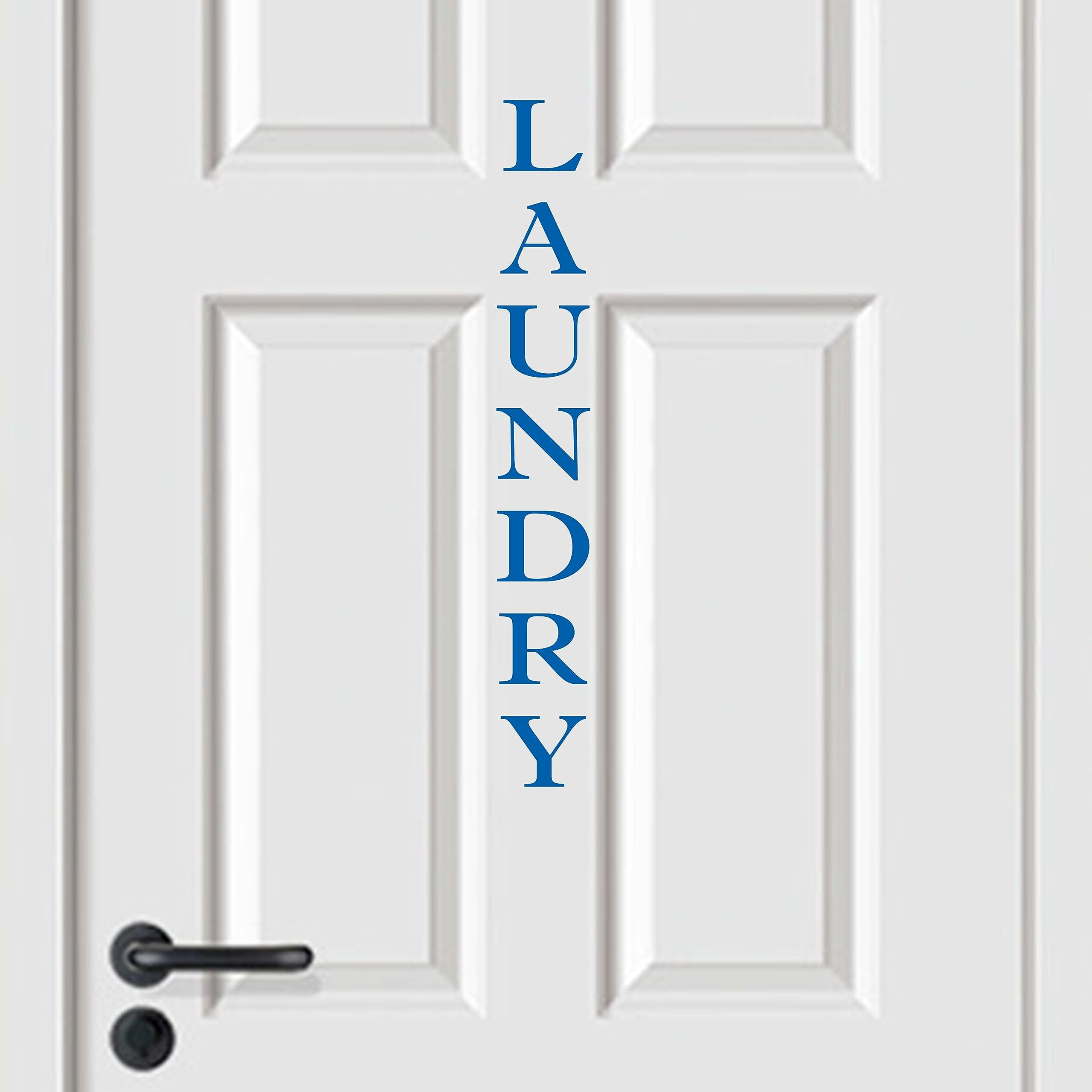 Laundry Room Wall Decal Sticker - Wash & Fold Door Decor - Made in USA - Blue Vinyl Art for Laundry Room, Bathroom & Kitchen Decor