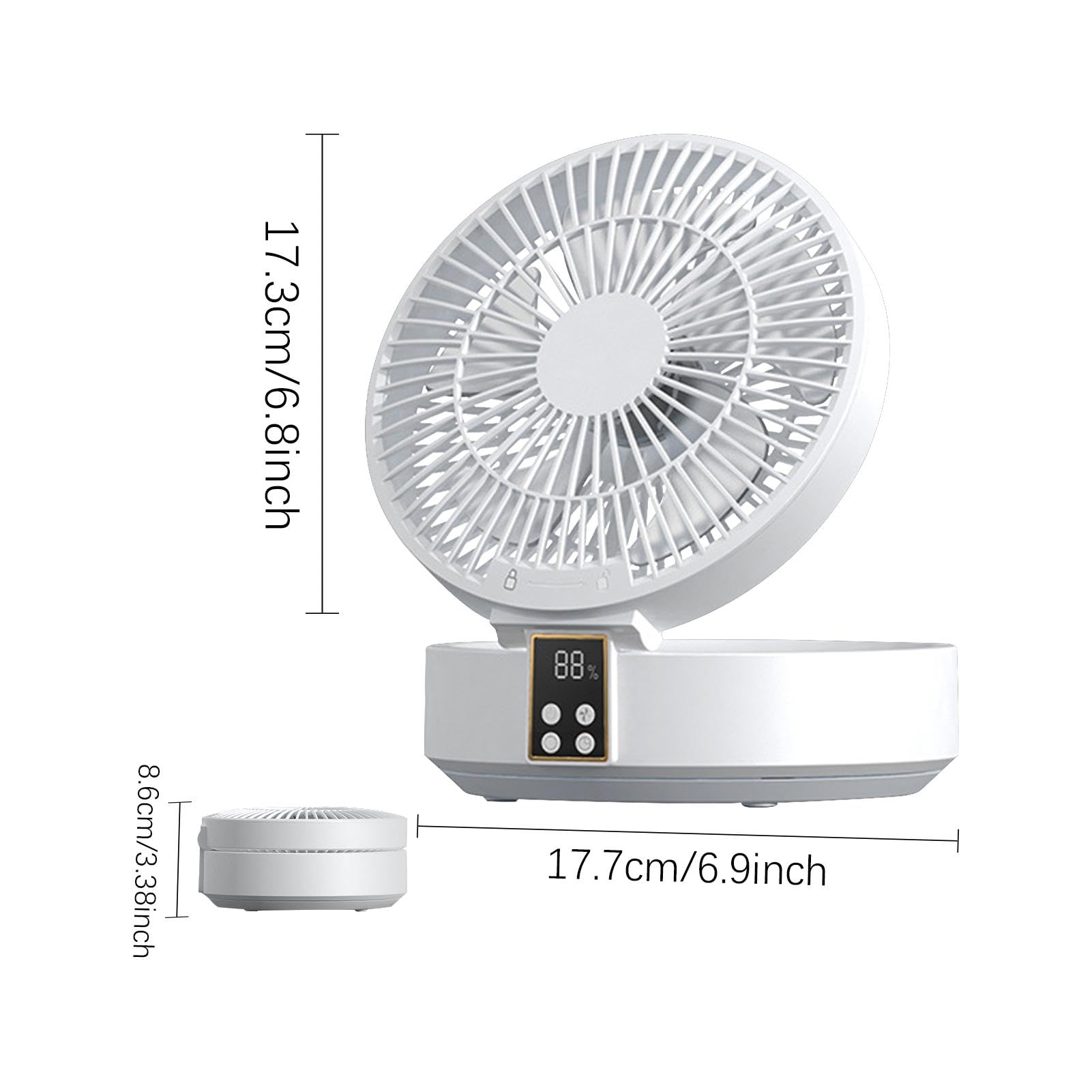 Quiet USB Desk Fan with Remote Control - Compact & Portable Personal Table Fan for Efficient Cooling | Perfect for Office, Home, Bedroom & Dorm Room Air Circulation