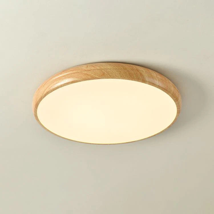 Wood Grain Round Ceiling Lamp - Modern Farmhouse Pendant Light with Natural Wood Finish - Perfect for Living Room, Bedroom, or Dining Room Lighting