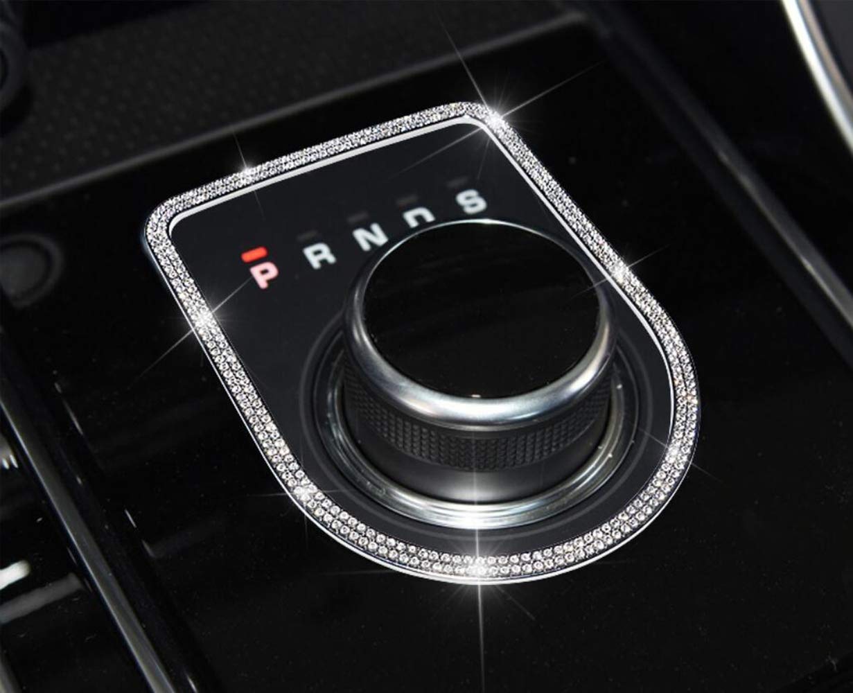 Jaguar F-Pace XE XF XJ Gear Shift Knob Rhinestone Decals - Silver Bling Car Interior Accessories & Decorative Covers | Luxury Upgrade for Gear Stick & Dashboard Decor