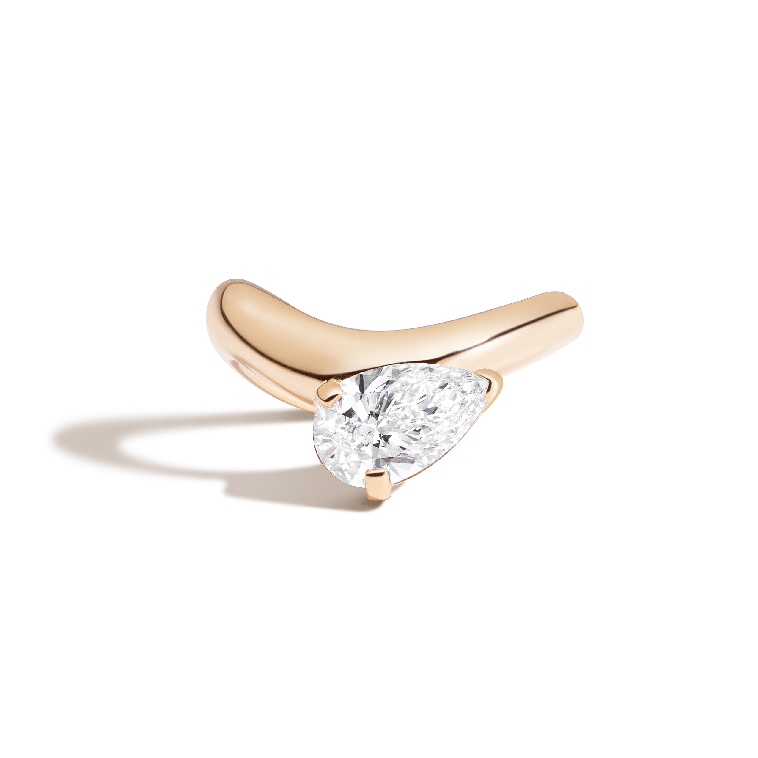 Cloud Offset Pear Ring - Elegant Dainty Stackable Jewelry for Women, Perfect for Everyday Wear, Gifts & Special Occasions