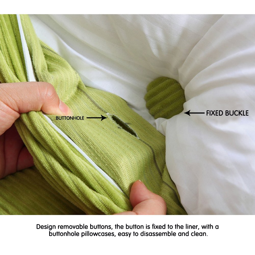 WOWMAX Wedge Body Pillow for Reading & Bedrest - Large Lumbar Support Cushion with Removable Corduroy Cover (Grey, 59x8x20 Inch) - Perfect for Daybeds, Sofas & Back Pain Relief