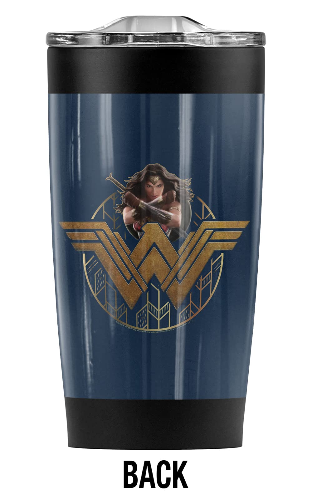Wonder Woman Movie Power Stance Stainless Steel Tumbler 20oz - Vacuum Insulated Coffee Travel Mug with Leakproof Lid - Keeps Hot & Cold for Hours - Perfect for Office, Gym, Camping & Superhero Fans Gifts
