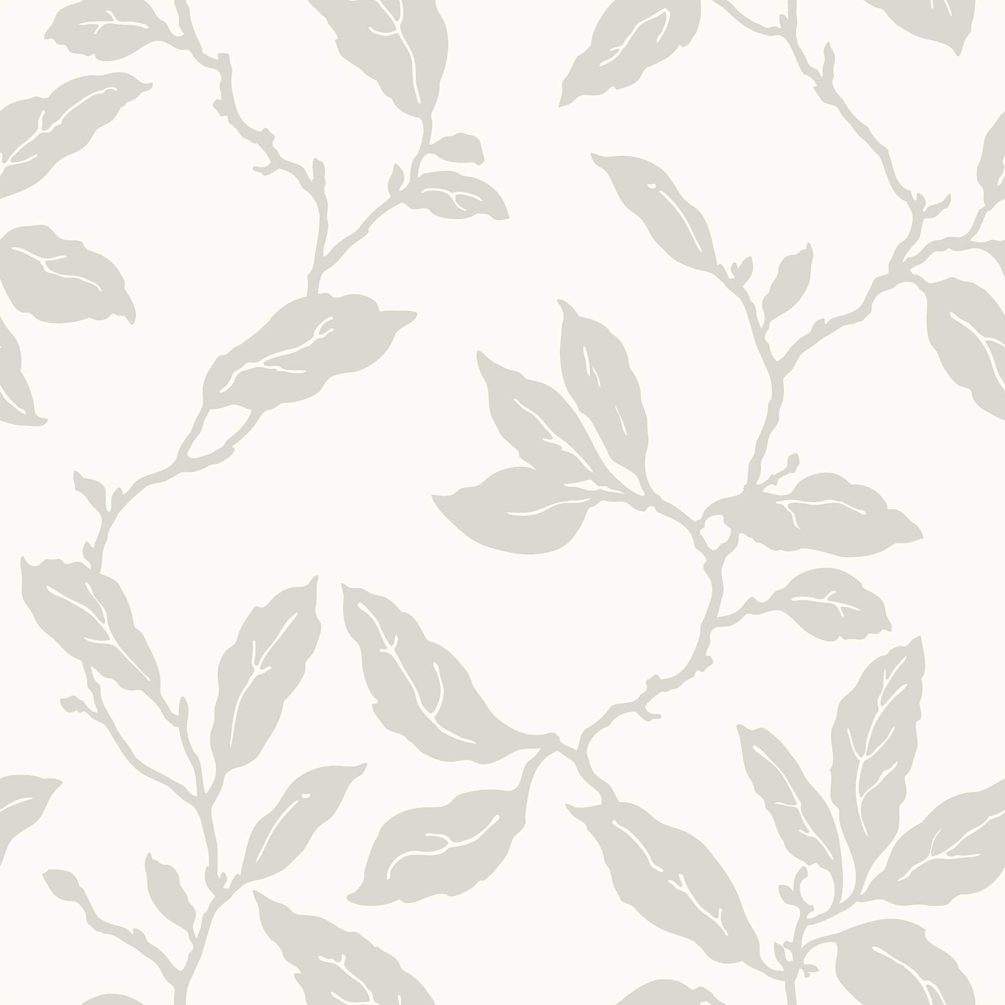 White Botanical Floral Peel and Stick Removable Wallpaper 4166 - Self-Adhesive Wall Decor for Bedroom, Living Room & Nursery - Easy to Apply & Remove