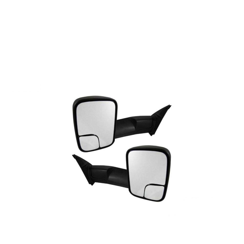 XEMRVGU Power Heated Towing Mirrors - Textured Black Pair Set for Trucks & SUVs - Perfect for Towing, Off-Roading & Winter Driving