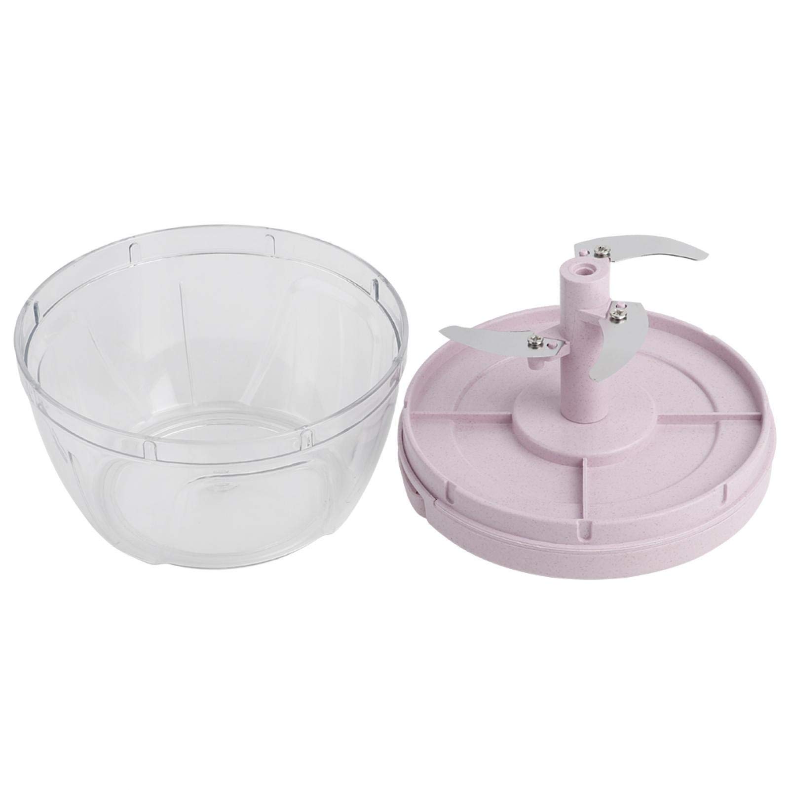 Restokki Manual Meat Grinder & Food Chopper - Mini Kitchen Gadget for Grinding Meat, Chopping Garlic, Vegetables, Onions & Fruits - Perfect for Home Cooking, Meal Prep & Camping (Pink)