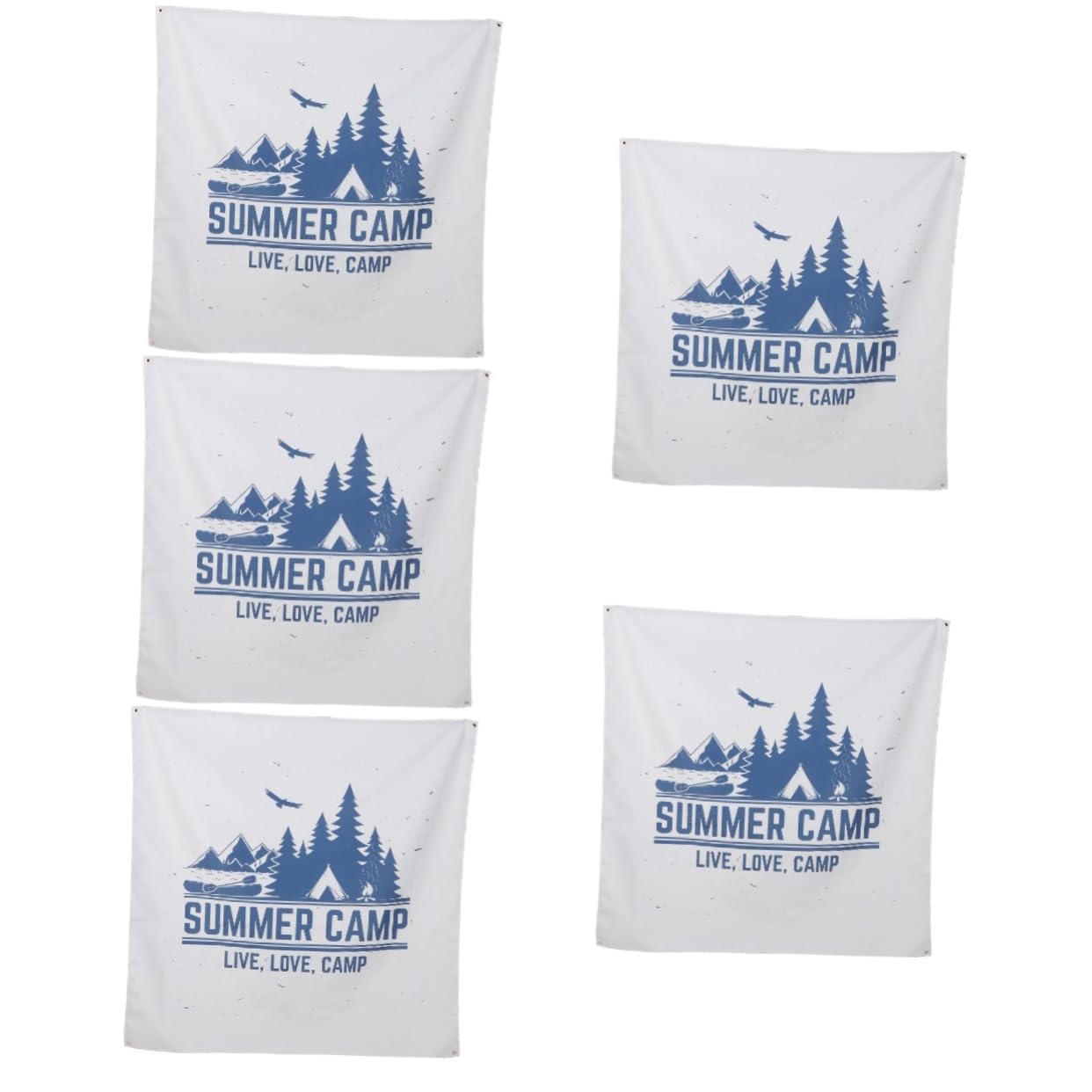 Abaodam 5-Pack Outdoor Camping Flags - Decorative Wall Hanging Blankets for Wild Party, Summer Photo Props & Backyard Decor | Perfect for Camping, Picnics, Festivals and Outdoor Events