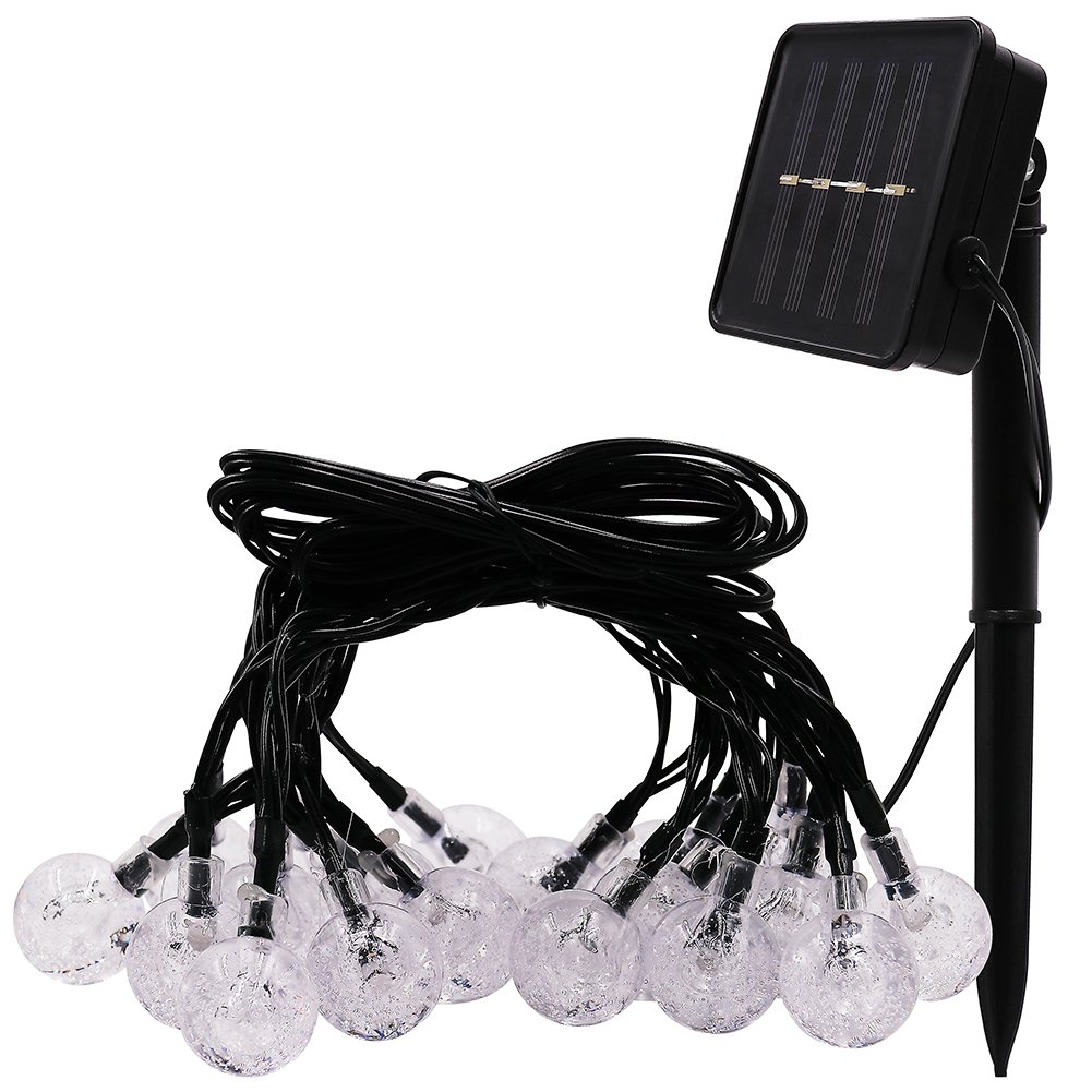 XUNATA 20 LED Solar String Lights Outdoor Waterproof 16.4FT - 8 Lighting Modes for Christmas, Garden, Party & Holiday Decorations (Blue) | Perfect for Patio, Backyard, Wedding & Landscape Lighting