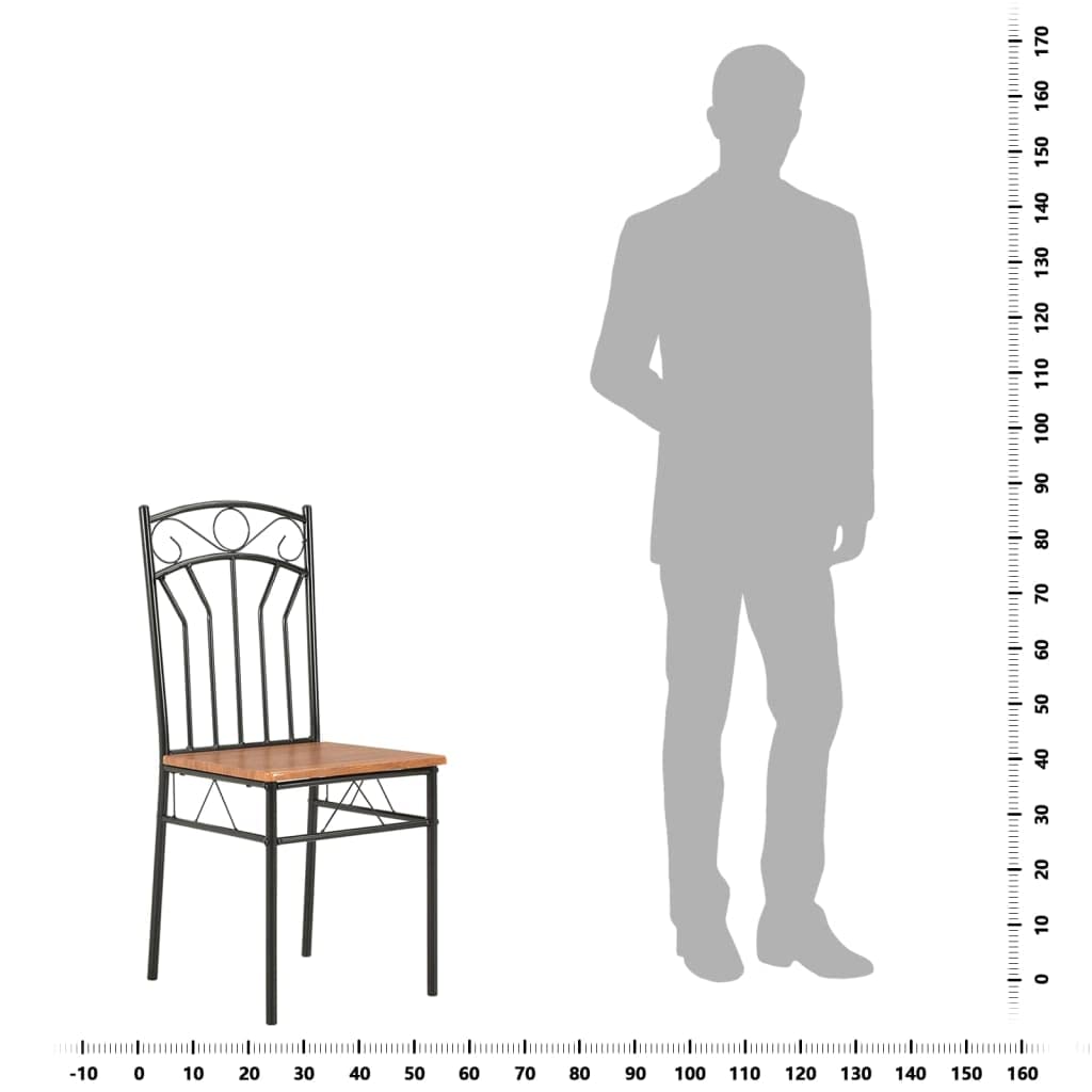 2-Piece Brown MDF Dining Chairs - Comfortable Kitchen Chairs for Dining Room, Living Room, Bedroom, Kitchen, Restaurant, and Outdoor Use