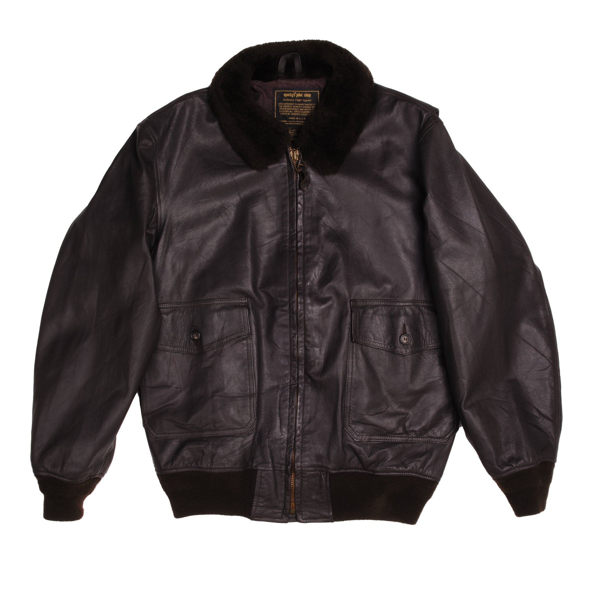Vintage USN Leather Jacket Flyers Type G1 G1 Size 46L - Genuine Military Flight Bomber Jacket for Men - Perfect for Aviation Enthusiasts, Collectors & Cold Weather Wear