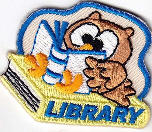 LIBRARY - BOOKS - SCHOOL - LEARNING - READING - Iron On Embroidered Patch for Backpacks, Jackets & DIY Crafts - Perfect for Students & Book Lovers