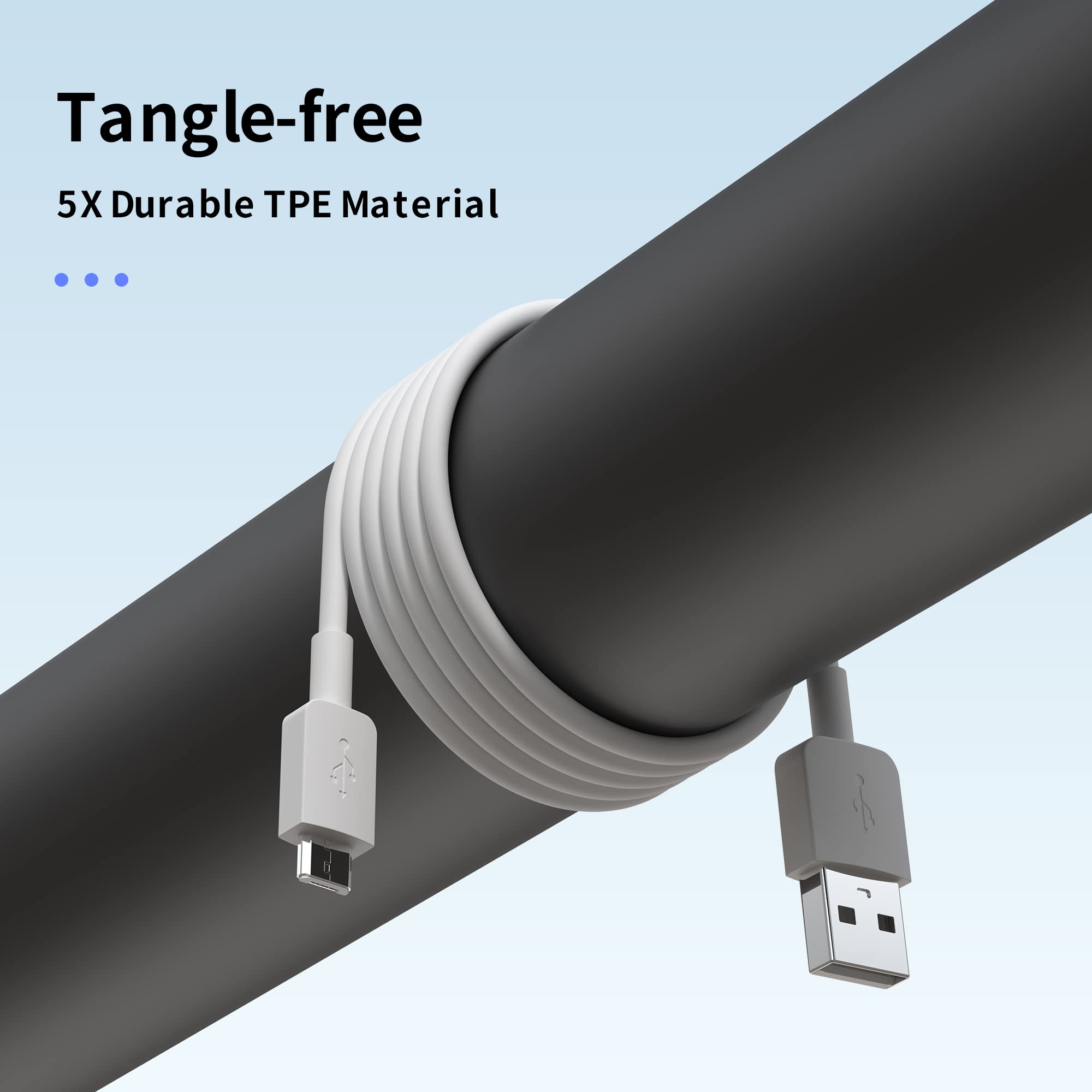 Fast Charging Micro USB Cable 3.3FT 3-Pack - USB 2.0 Android Charger Cord for Samsung Galaxy S7/S6 & More - Perfect for Home, Office, and Travel Charging