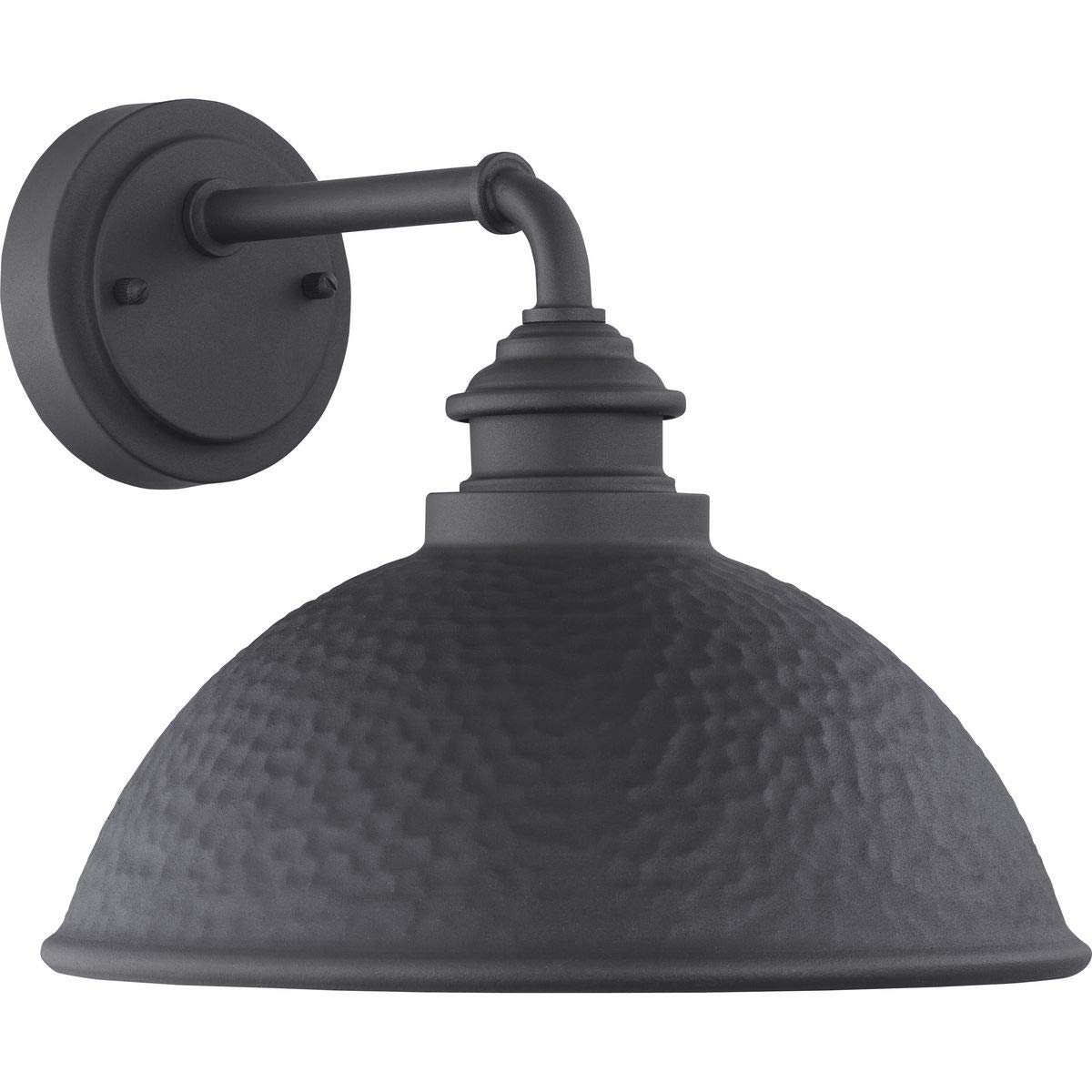Progress Lighting Englewood Collection 1-Light Farmhouse Outdoor Wall Lantern - Textured Black Finish, 10.38x12x12 Inches - Perfect for Porch, Patio & Garden Lighting