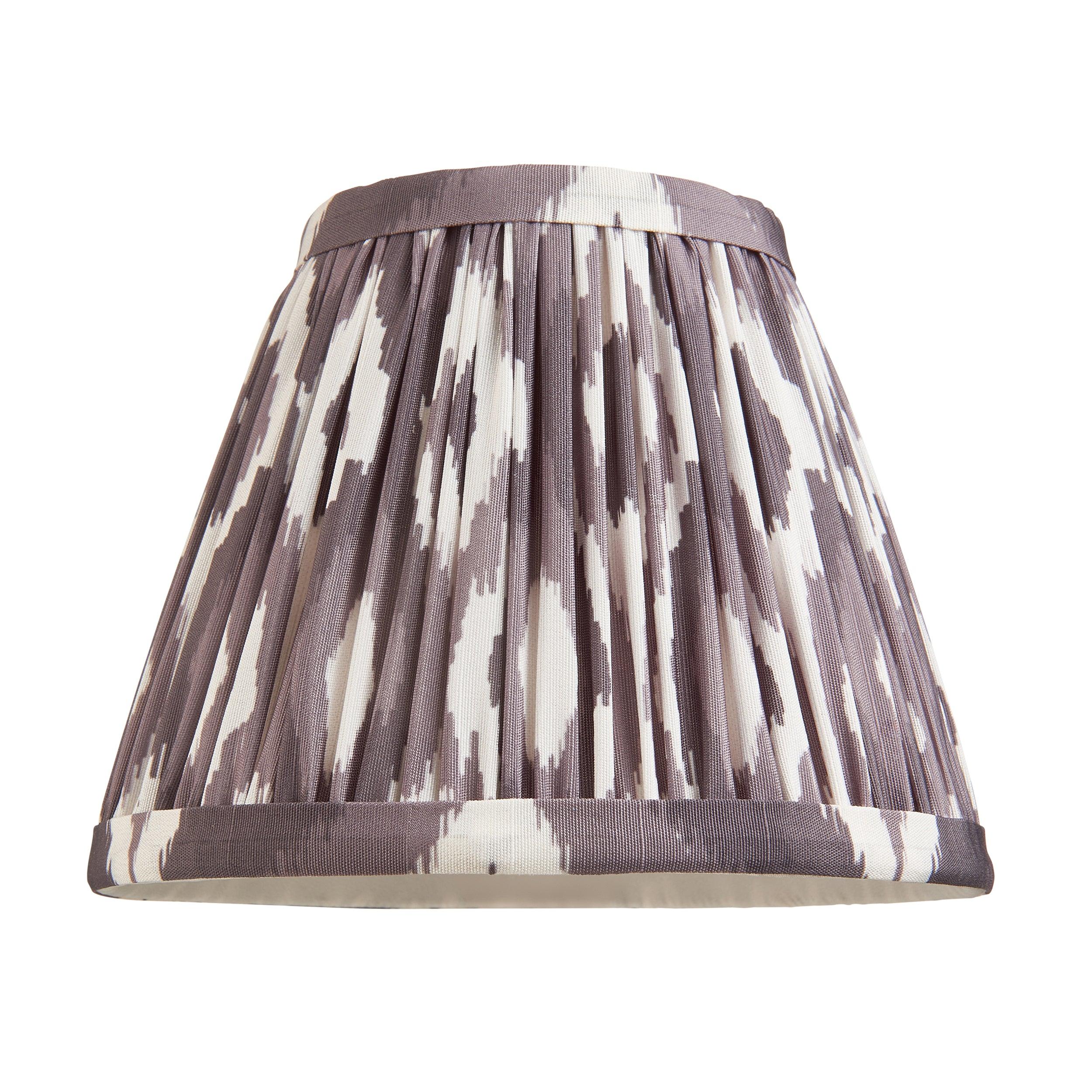 Bibury Pink Table Lamp with Ikat 16cm Pearl Grey Shade - Elegant Bedside Lighting for Bedroom & Living Room Decor