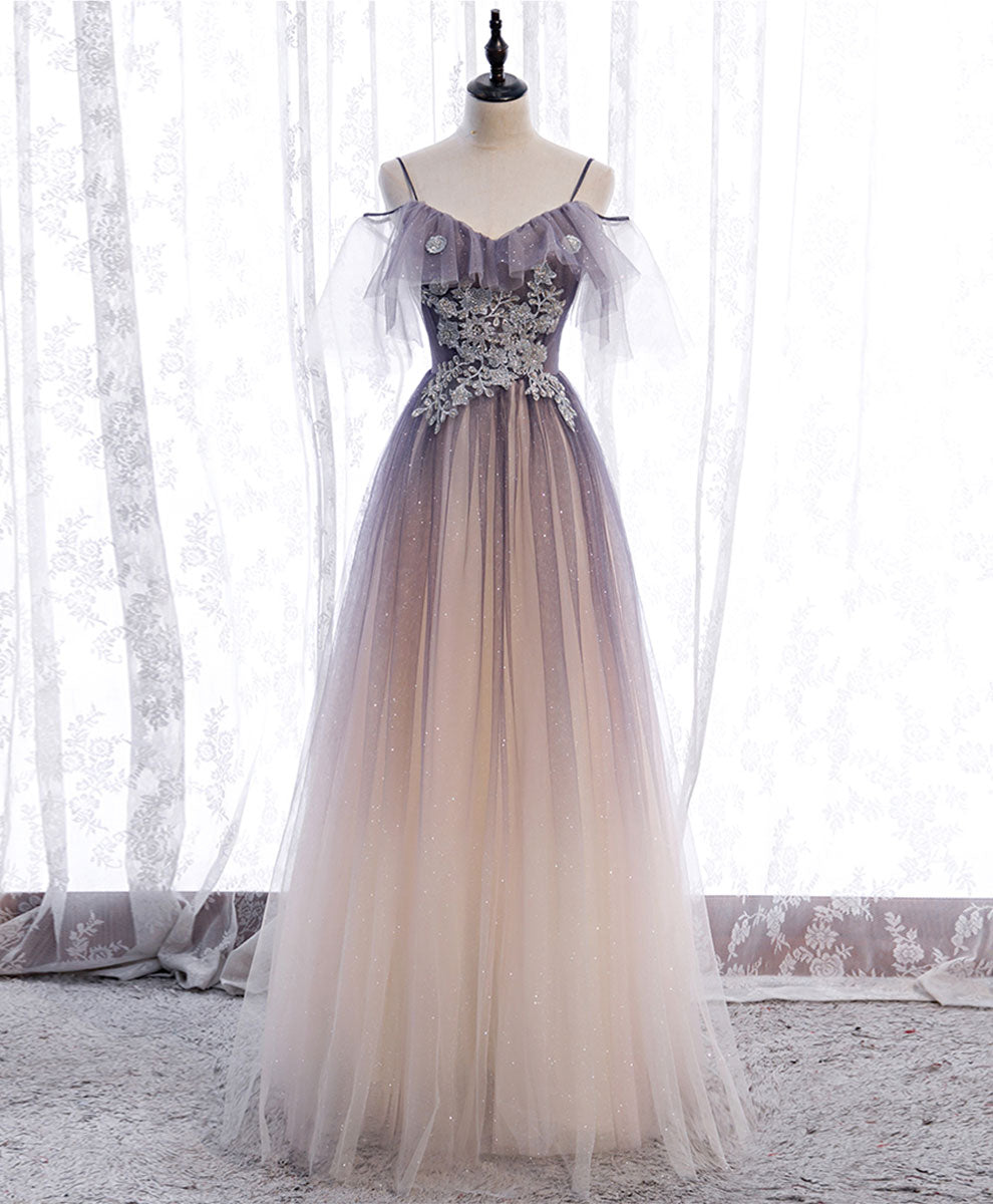 Elegant Light Purple Tulle Sequin Long Prom Dress - Formal Evening Gown for Homecoming, Quinceañera & Special Occasions