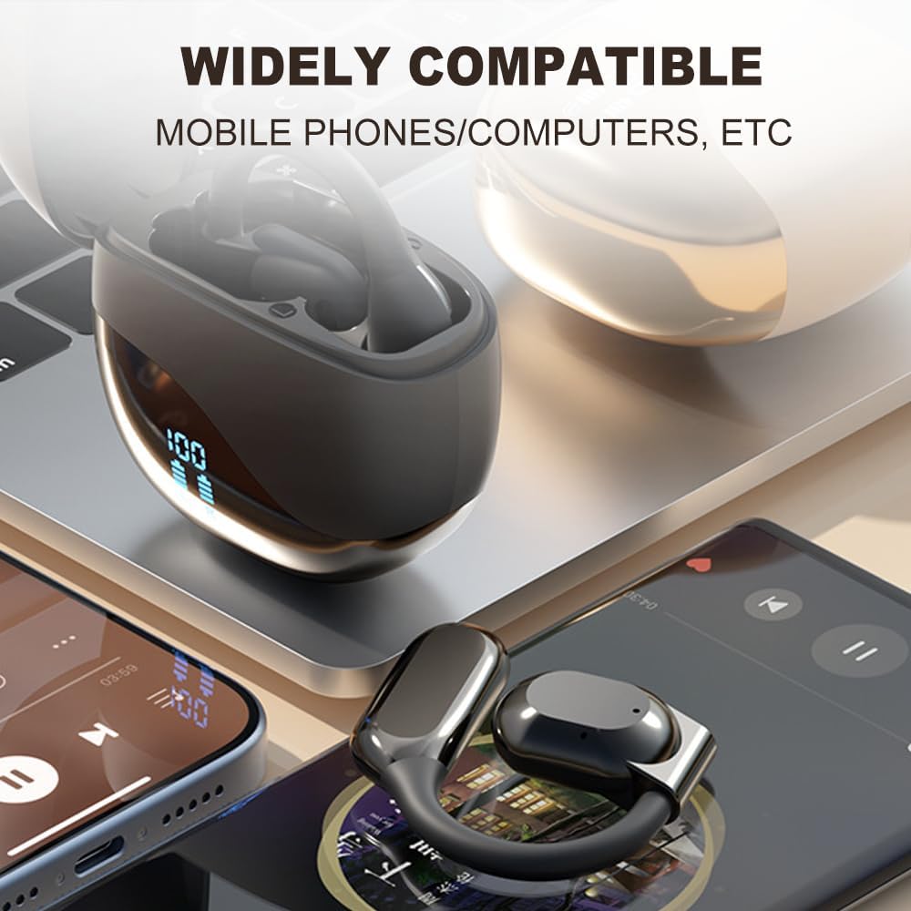 2025 New AI Wireless Bluetooth Translation Earbuds - Real-Time 144 Language Translator with Music Playback for Travel, Business & Learning (Black) | Perfect for International Meetings, Language Study & Global Travelers