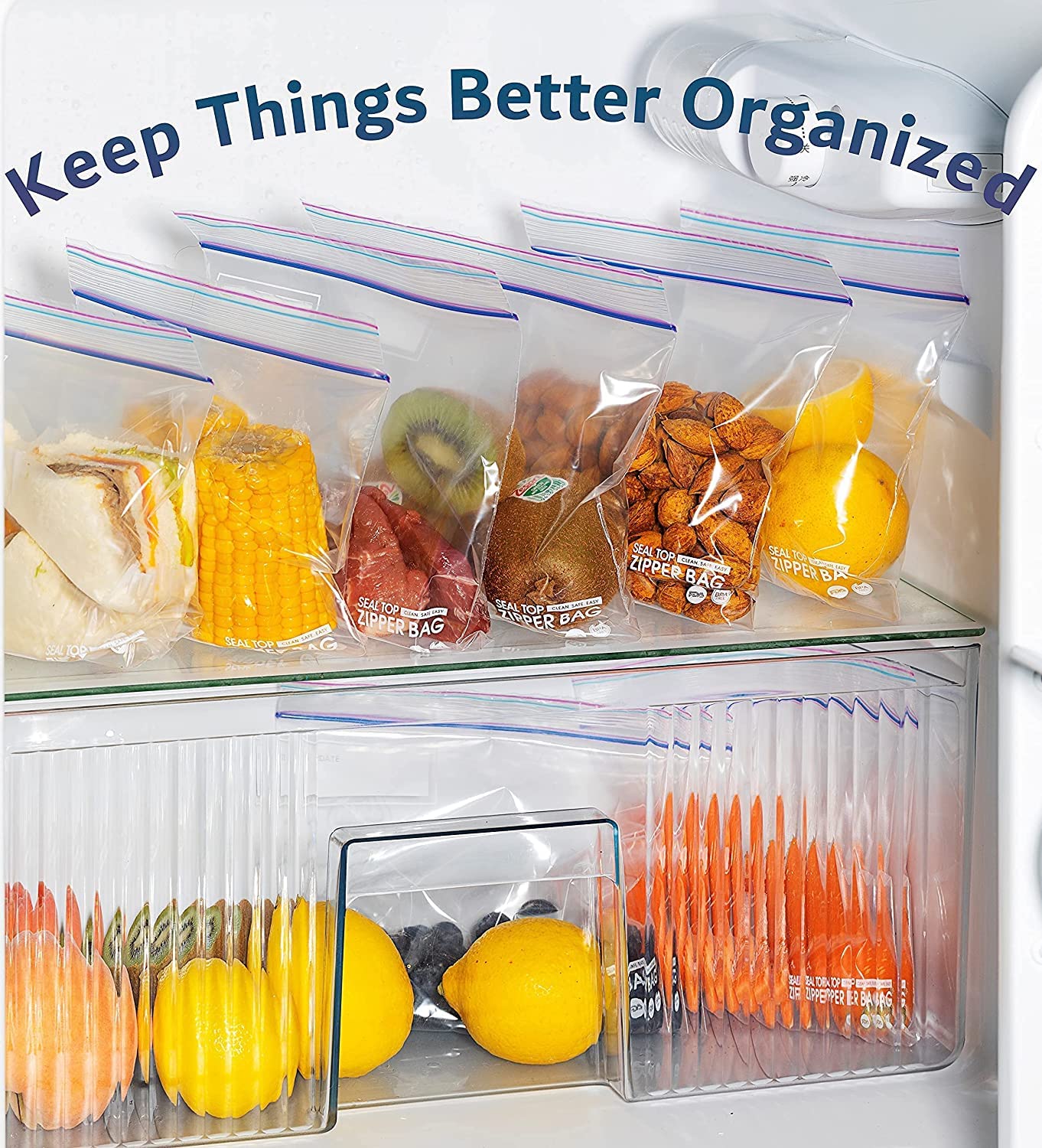 24/7 Bags - 200 Count Resealable Zipper Sandwich Bags, Microwave-Safe & BPA-Free Food Storage Bags (4 Boxes) - Perfect for School Lunches, Meal Prep, and Leftovers