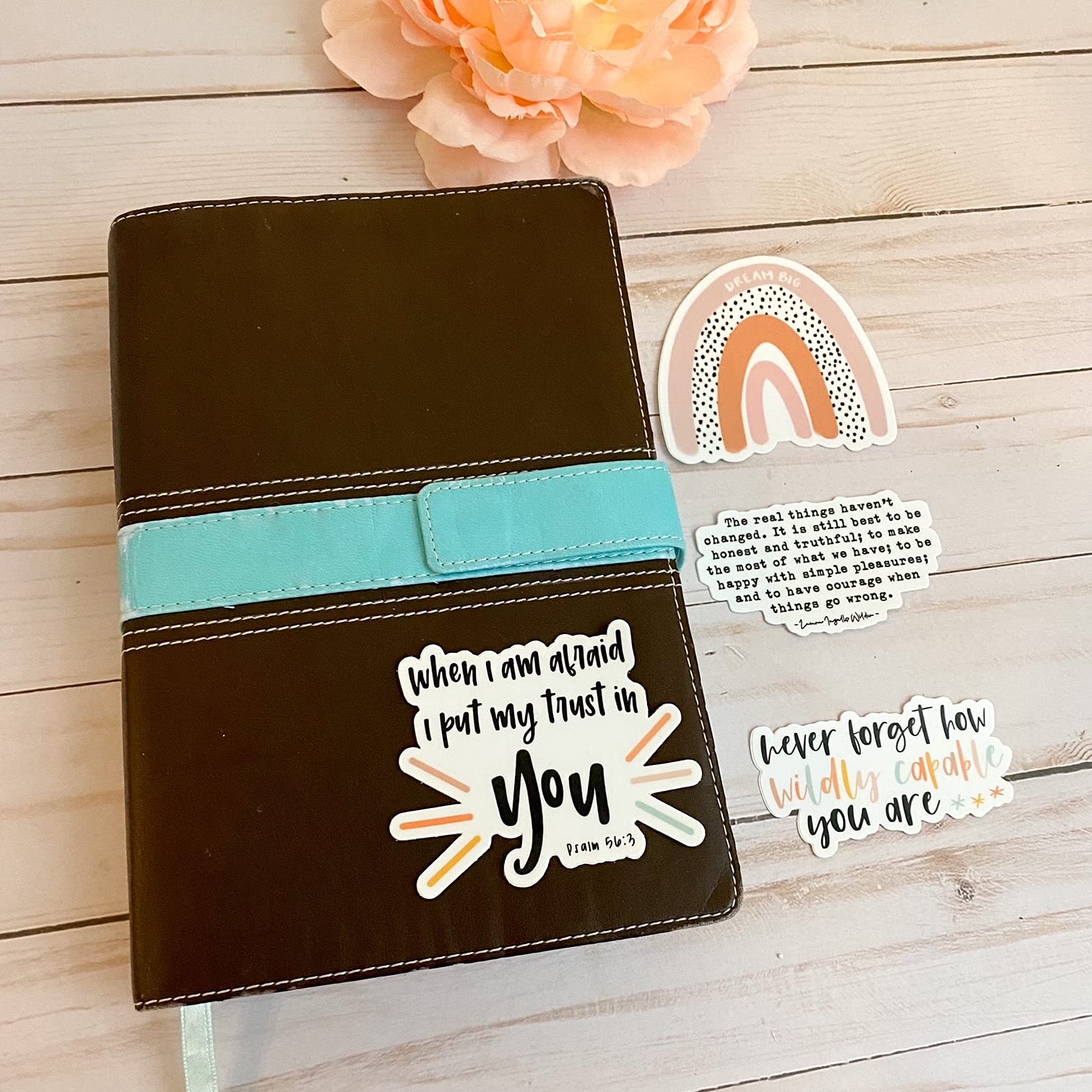 Bible Verse Stickers - Psalm 56:3 'Do Not Be Afraid' Christian Faith Decals | Inspirational Scripture Quotes for Jesus, God & Bible Lovers | Perfect for Journals, Water Bottles & Laptop Decor