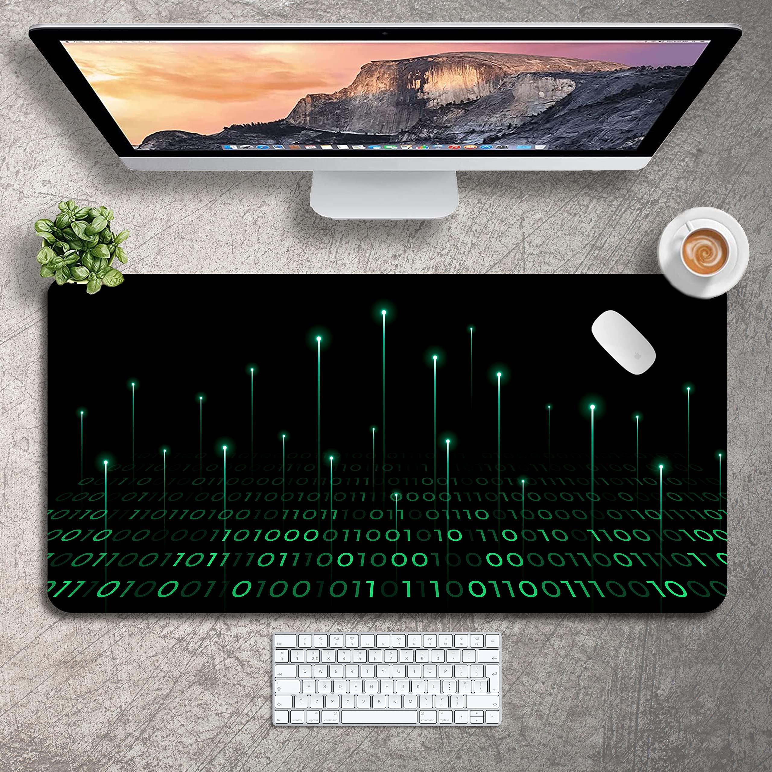 **Large Gaming Mouse Pad - 31.5 x 15.7 Inch Extended Non-Slip Desk Mat with Stitched Edges for PC, Laptop, Office & Gaming - Perfect for Coding, Work & Esports**