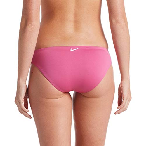 Nike Swim Essential Bikini Bottom - Women's High Waisted Swimwear in Cosmic Fuchsia for Beach, Pool & Summer Vacation