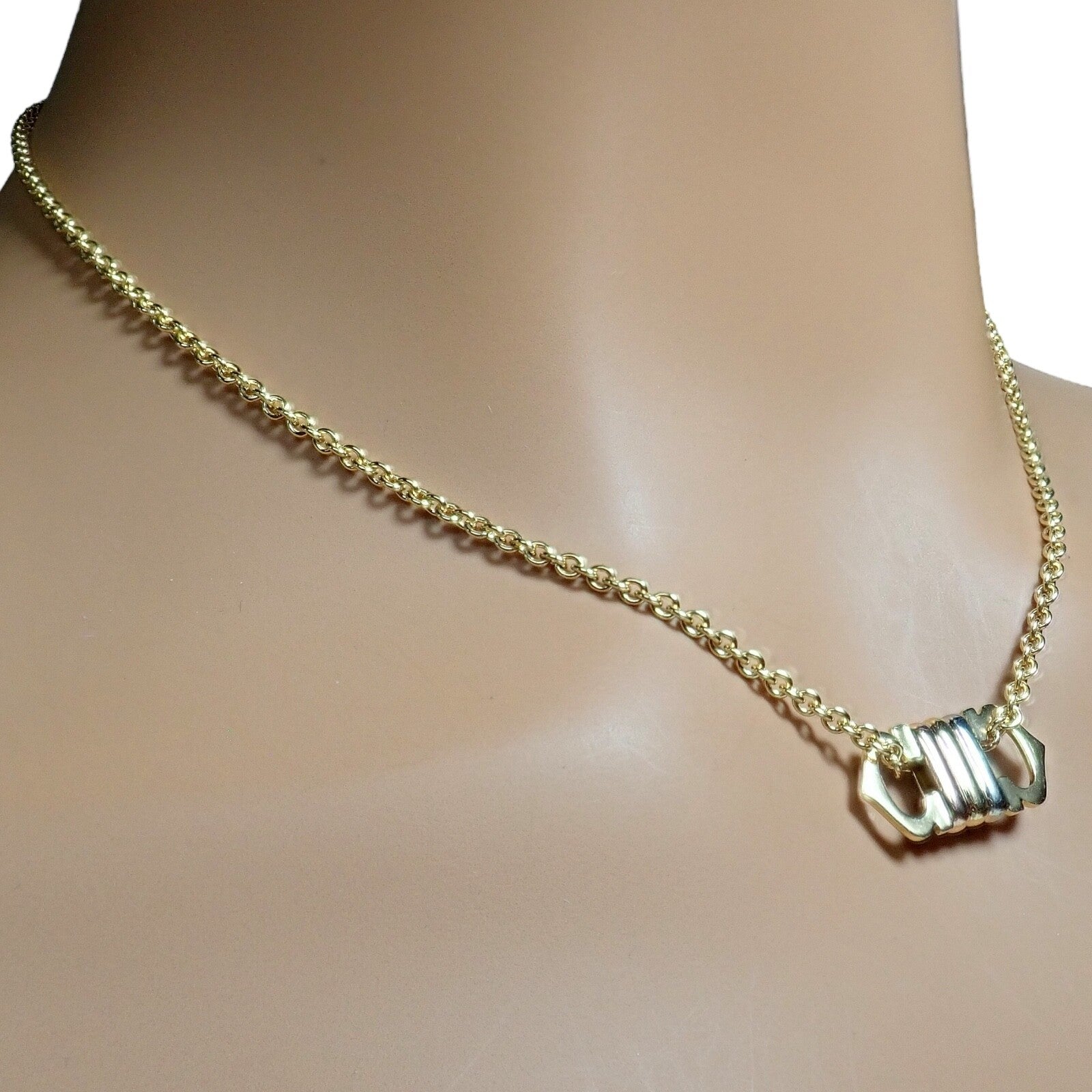 Authentic Cartier 18k Tri-Color Gold Double C Charm Pendant Necklace for Women - Luxury Jewelry Gift for Anniversary, Birthday & Special Occasions