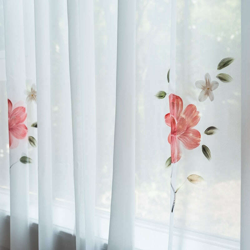 Astor Rideaux Warm Flower Hand Printed Blackout Curtains - Purple | Thermal Insulated Drapes for Bedroom & Living Room | Noise Reducing Window Treatments for Home Decor