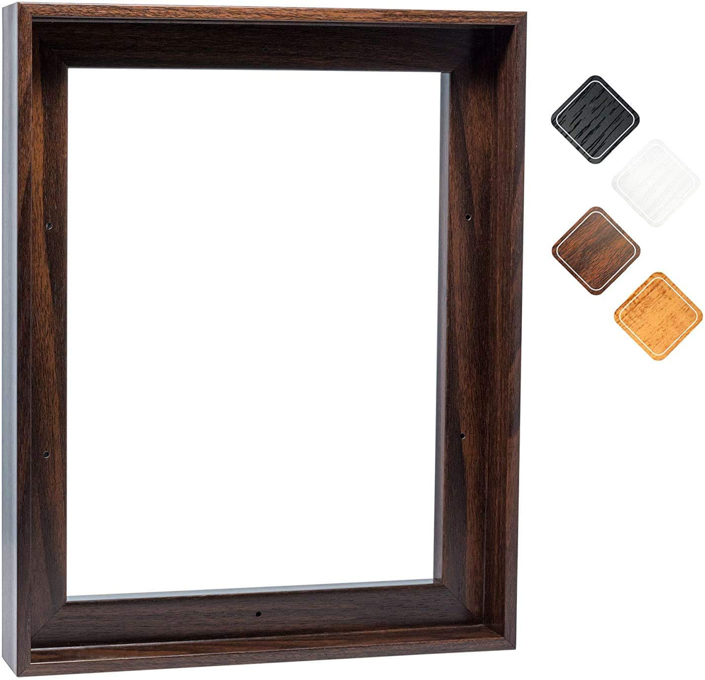 10x12 Dark Brown Canvas Floating Frame - 1-1/4 Inch Deep Picture Frame for Wall Art, Paintings & Decor | Perfect for Living Room, Bedroom & Office Display