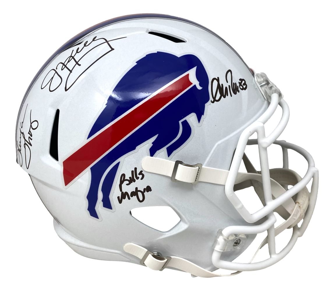 Jim Kelly & Thurman Thomas Autographed Buffalo Bills Replica Speed Helmet - Signed by NFL Legends - Perfect for Bills Mafia Fans, Collectors & Sports Memorabilia Enthusiasts - Great for Game Room Decor, Man Cave Display & Football Gift Idea