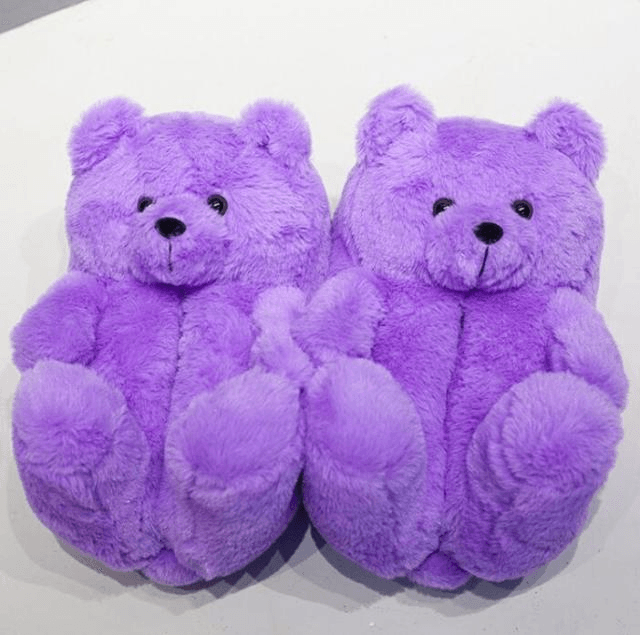 Cute Kawaii Teddy Bear Plush Slippers for Women - Soft Fuzzy House Shoes for Indoor Comfort - Perfect Gift for Girlfriend, Wife, Daughter - Cozy Home, Lounge & Bedroom Wear