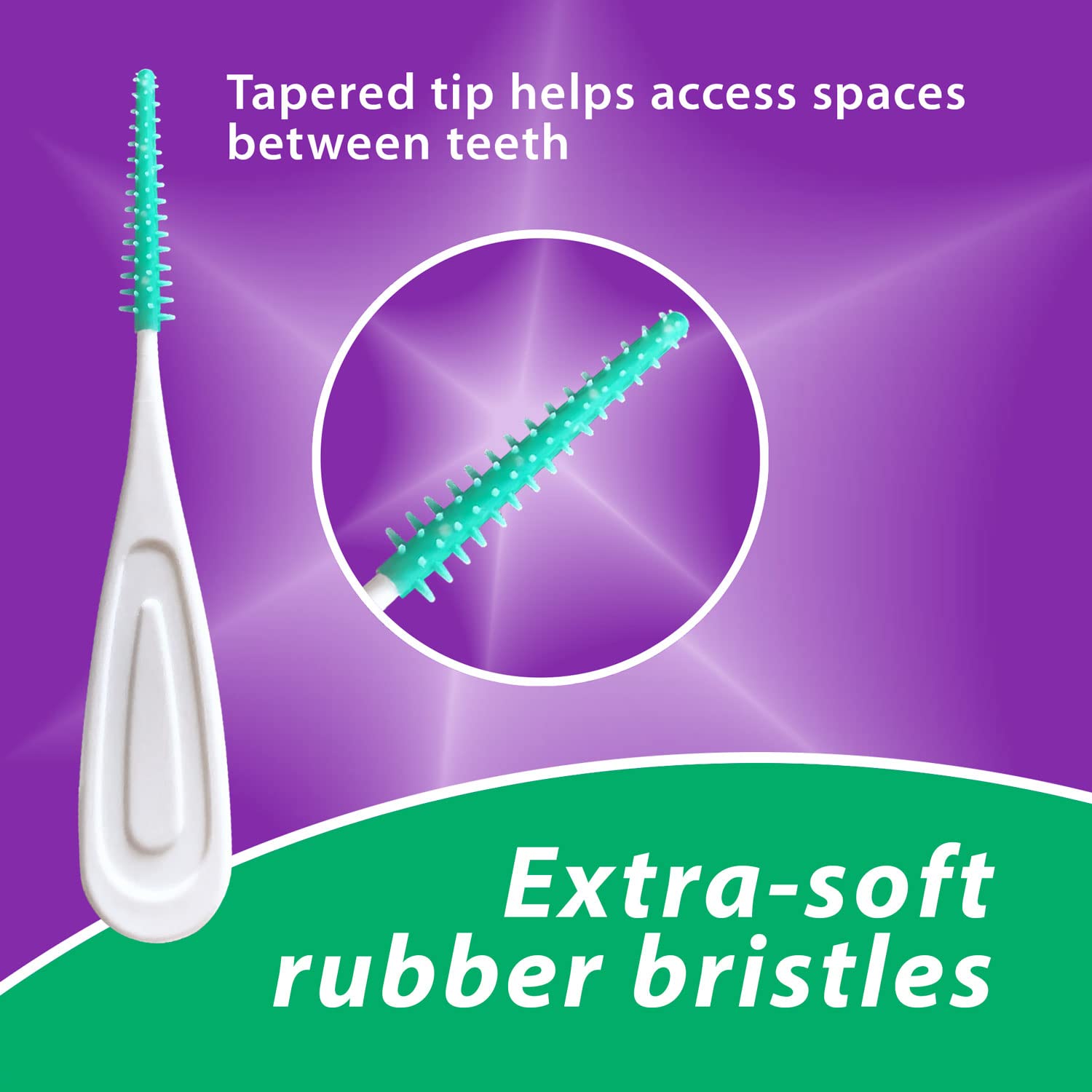 Premium Mint Dental Picks with Extra Soft Rubber Bristles & Flexible Tip - Gentle Effective Teeth Cleaning for Braces, Gums & Tight Spaces - Includes Travel Case (3 Packs, 192 Count Total) - Perfect for Travel, Home & Office Oral Care