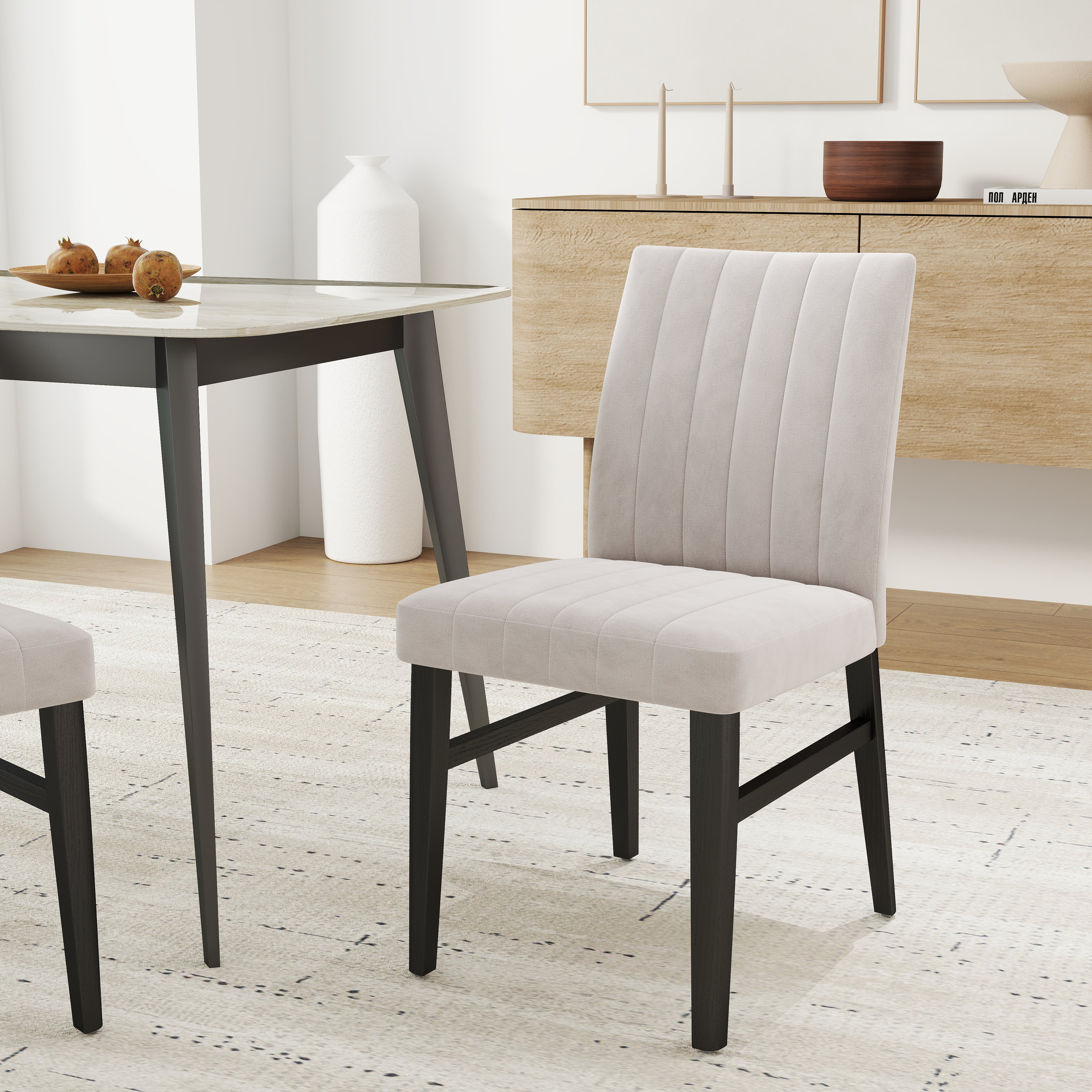 Roundhill Furniture Wendell Contemporary Upholstered Dining Chairs Set of 2 - Modern Kitchen & Dining Room Seating for Home & Restaurant Use
