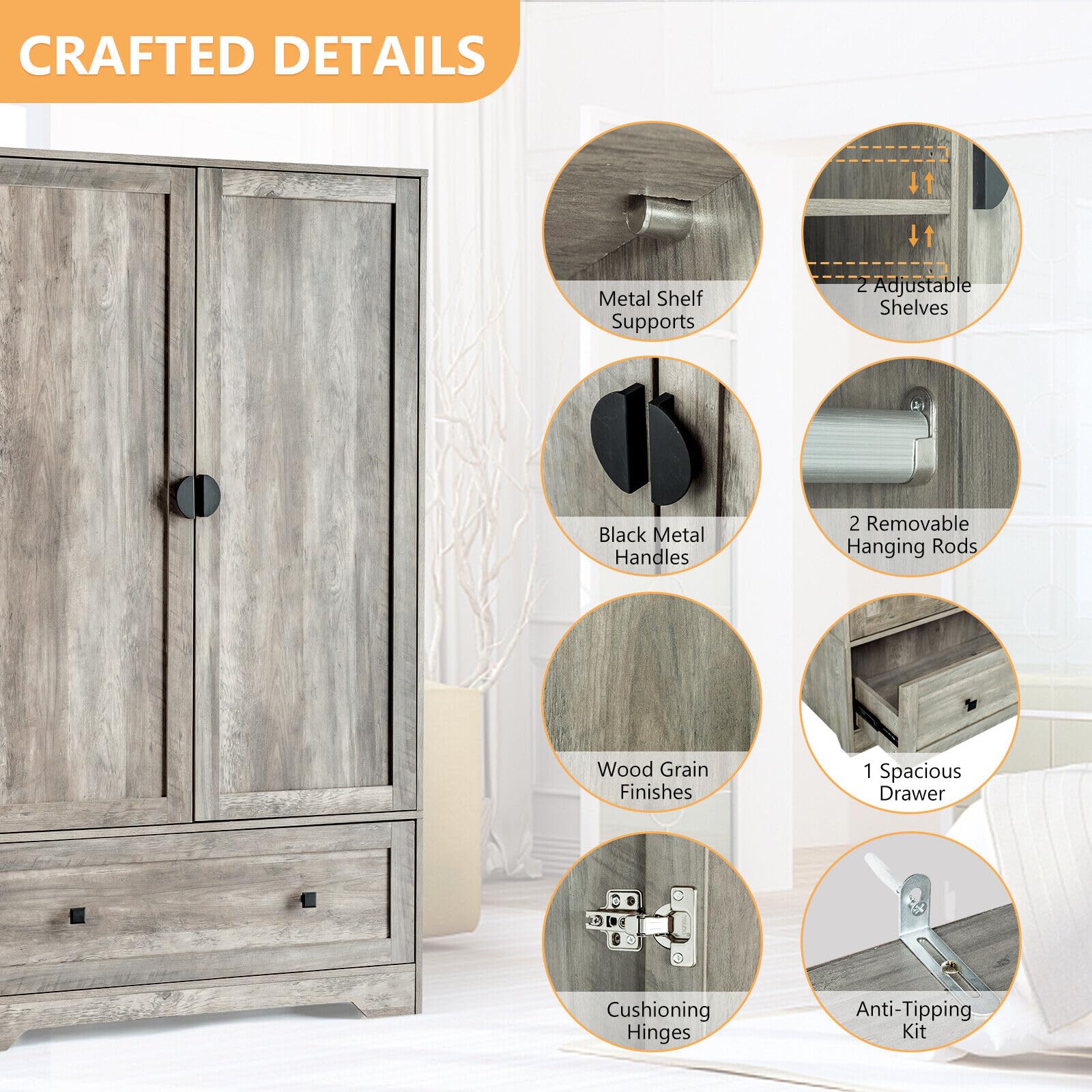 Modern Grey Closet Organizer 38