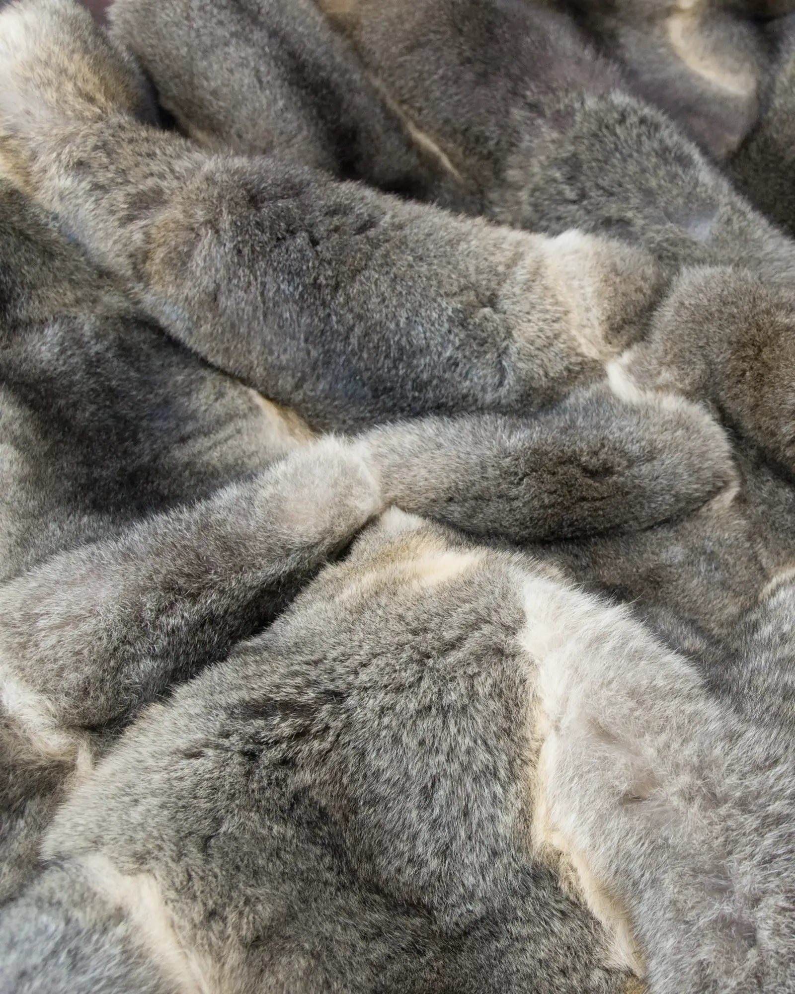 Premium Natural Warm Grey Possum Fur Blanket - Ultra Soft & Cozy Throw for Winter, Bedroom Decor, and Luxury Home Comfort