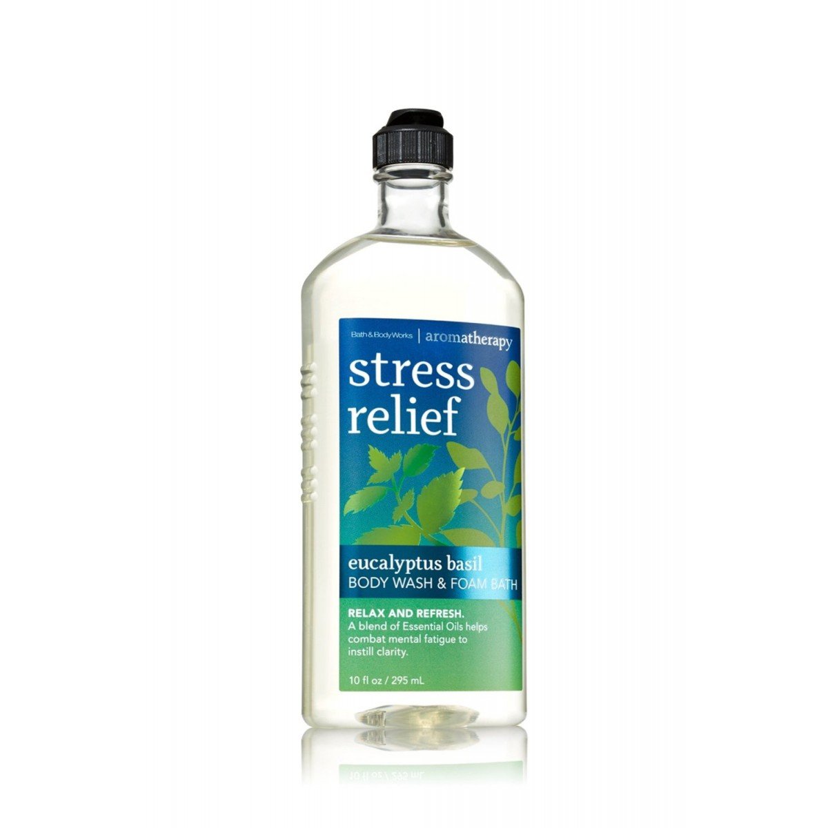 Bath & Body Works Aromatherapy Stress Relief Eucalyptus Basil Body Wash 10 Oz - Relaxing Shower Gel for Stress & Anxiety Relief, Perfect for Spa Nights & Self-Care Routines