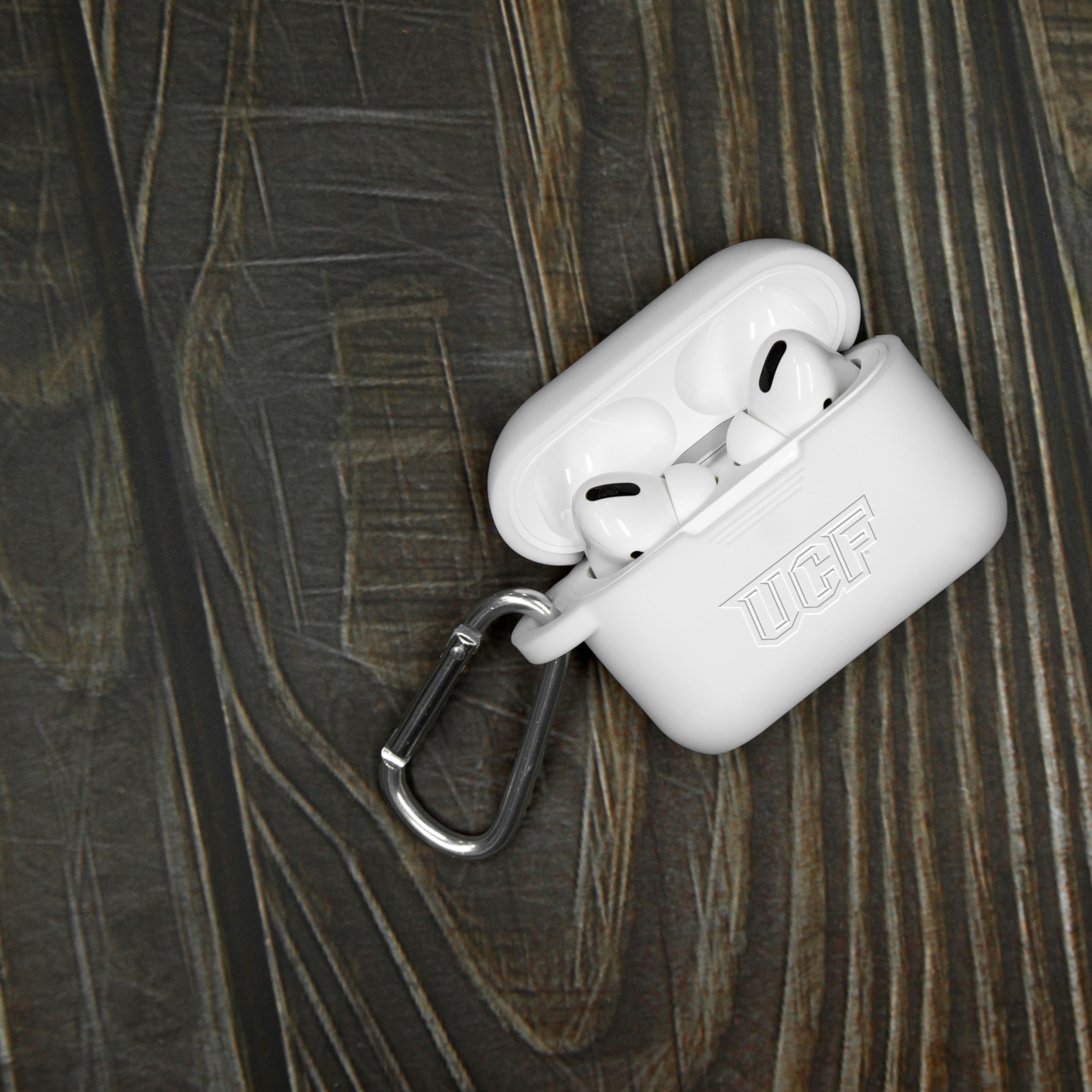 Central Florida Knights Engraved Silicone Case Cover for Apple AirPods Pro - Durable Protective Cover with Custom Design - Perfect for Sports Fans, School Spirit & Gift Giving (White)