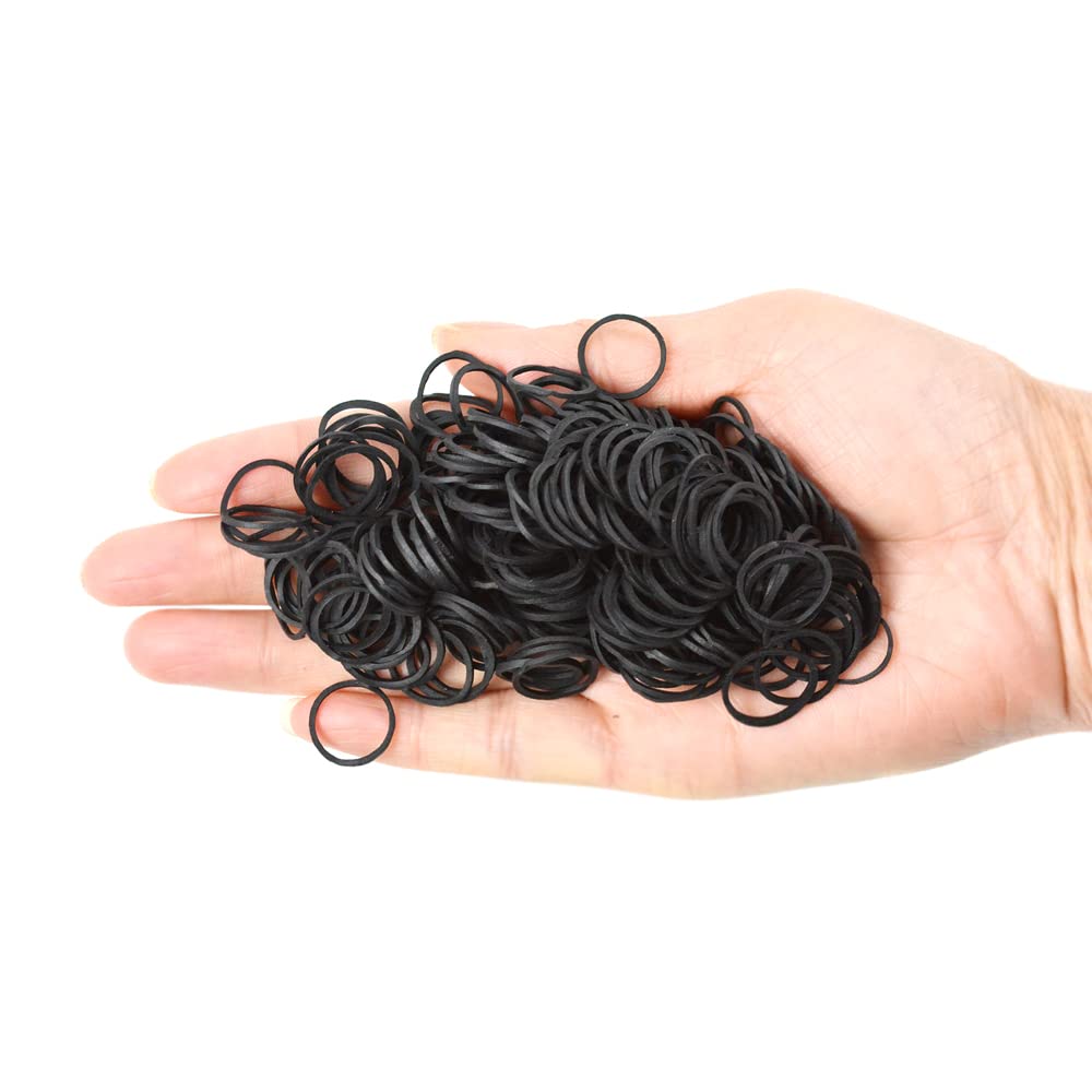 1000 Pcs Mini Rubber Bands for Hair - Soft Elastic Hair Ties for Braiding, Hairstyling & DIY Crafts - Small Black Hair Bands for Women, Girls & Kids - Perfect for Ponytails, Braids & Hair Accessories