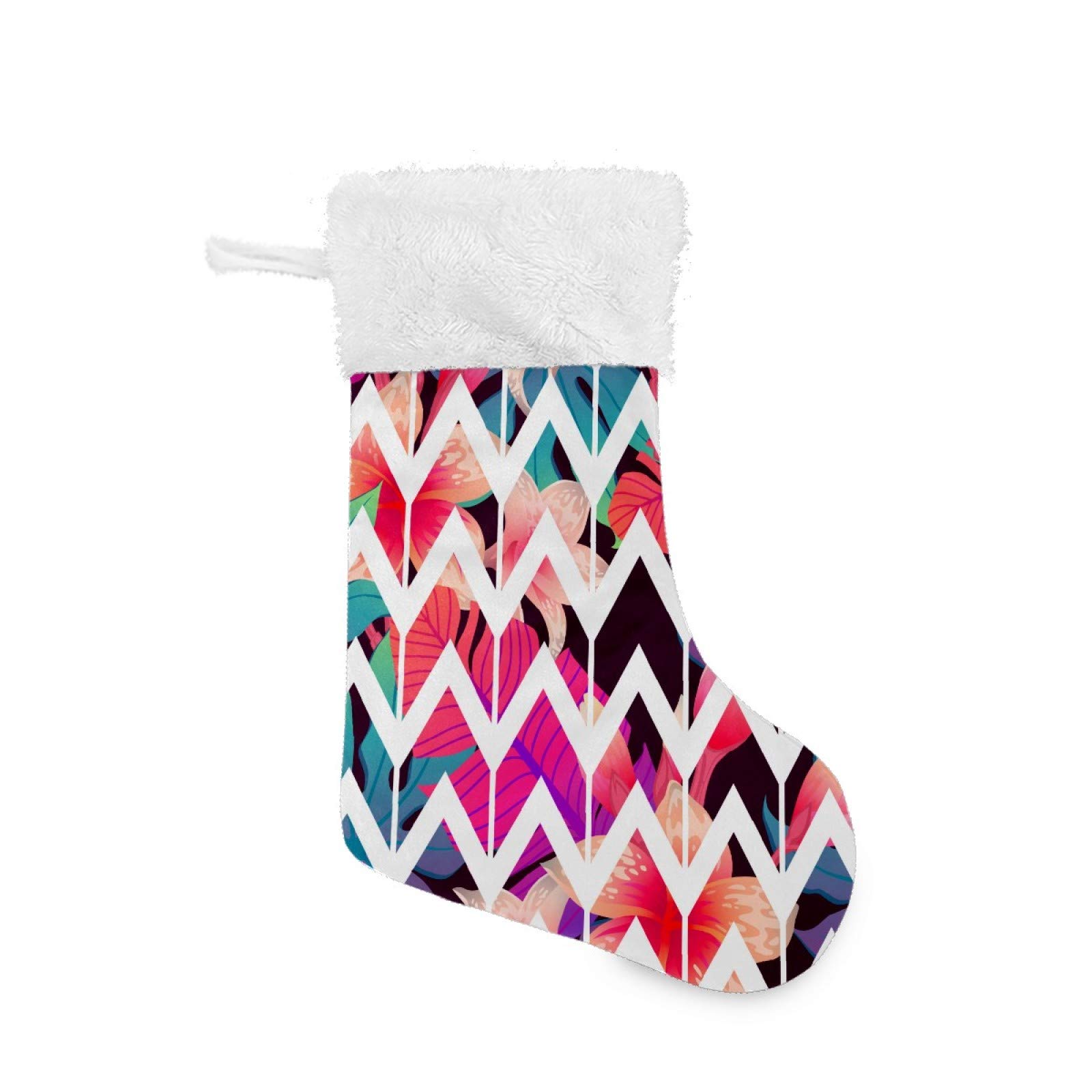 Christmas Stockings with Corrugated Stripes & Plush Faux Fur Cuff - Colorful Holiday Stockings for Candy, Gifts & Decor - Perfect for Fireplace Hanging, Family Xmas Parties & Festive Home Decor