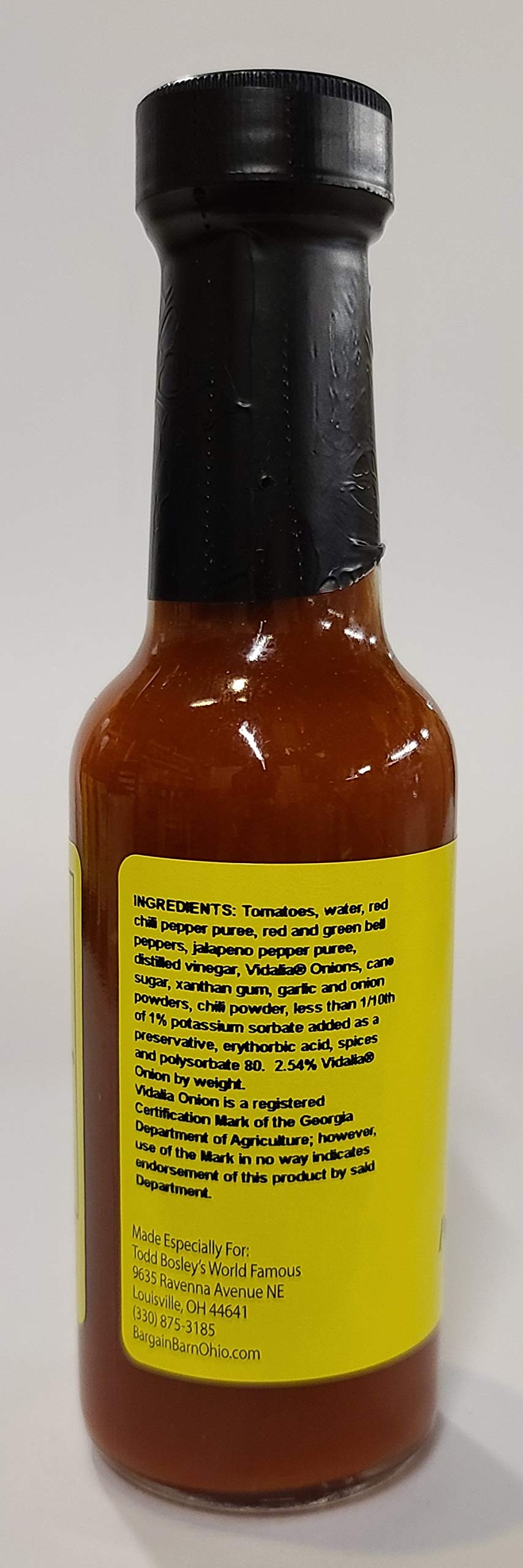 Todd Bosley's World Famous Vidalia Onion Picante Hot Sauce (4 Pack) - Spicy & Sweet Flavor - Perfect for Tacos, Burgers, Wings & BBQ