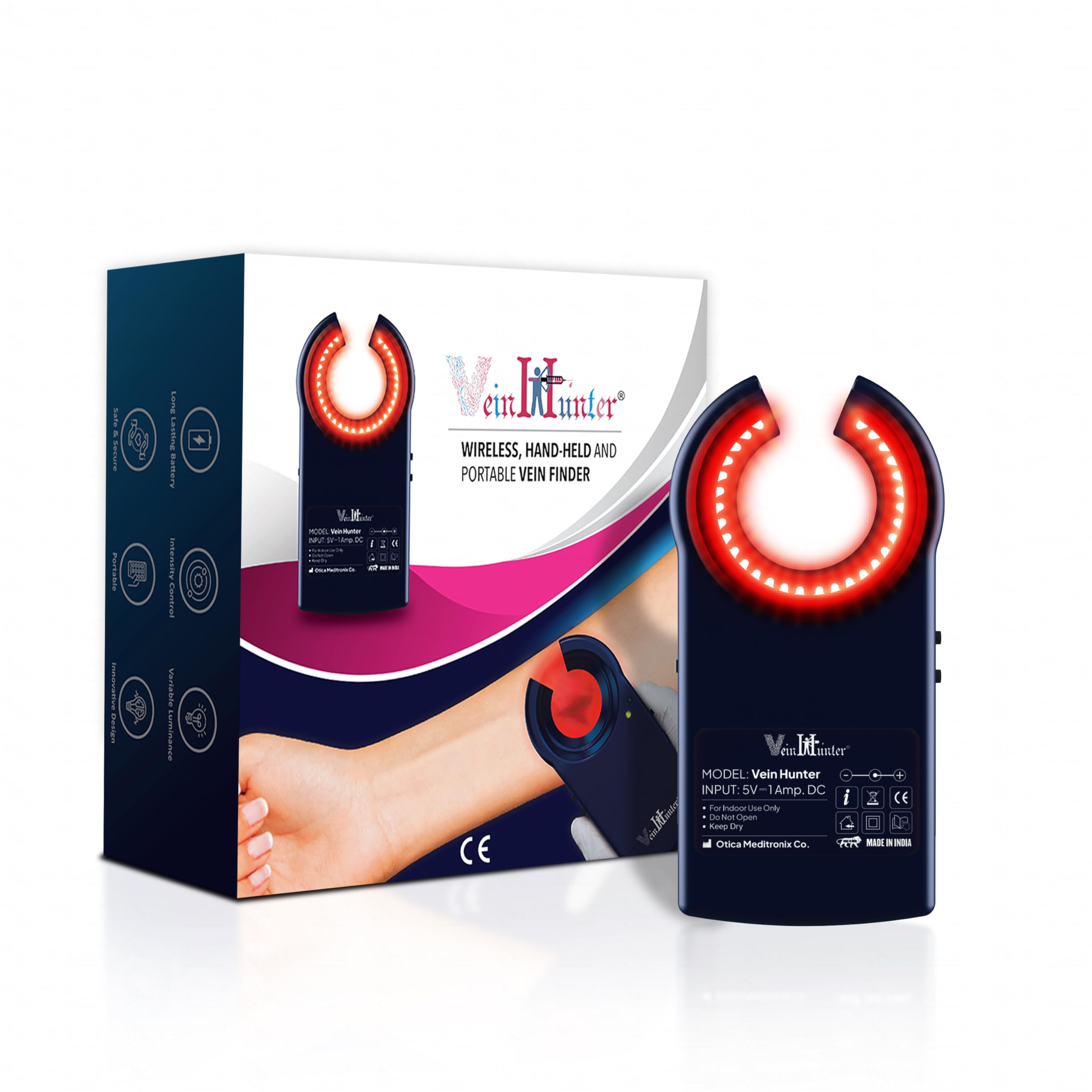 **LED Infrared Vein Finder Glasses for IV Access & Phlebotomy - Vein Detection Device for Doctors, Nurses & Home Use | Medical, Emergency & DIY Scenarios**