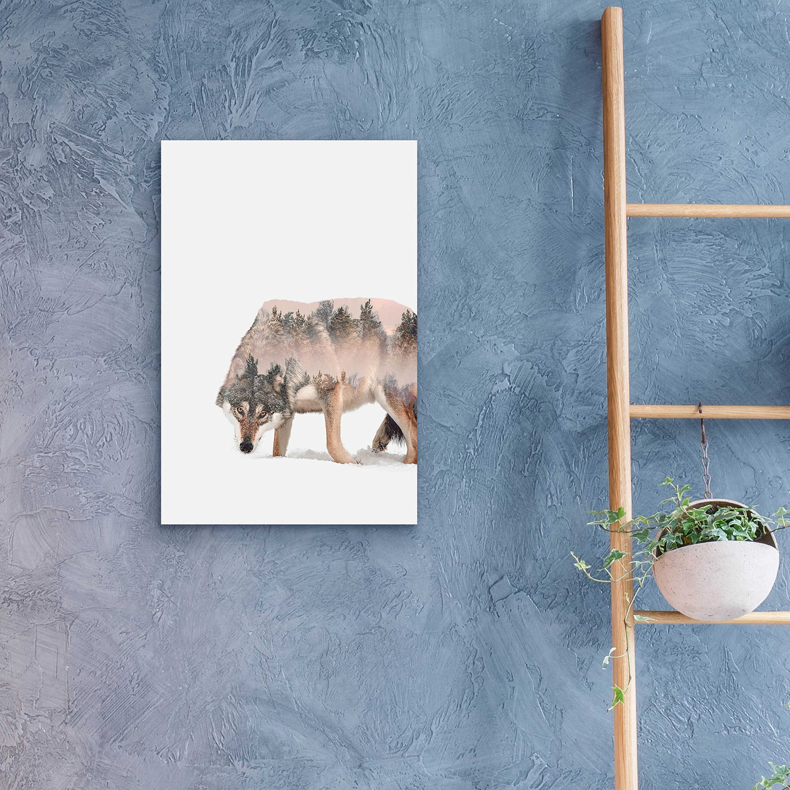 Epic 'Wulf' Acrylic Glass Wall Art by Clean Nature - 16x24 Inches Modern Home Decor for Living Room, Bedroom & Office