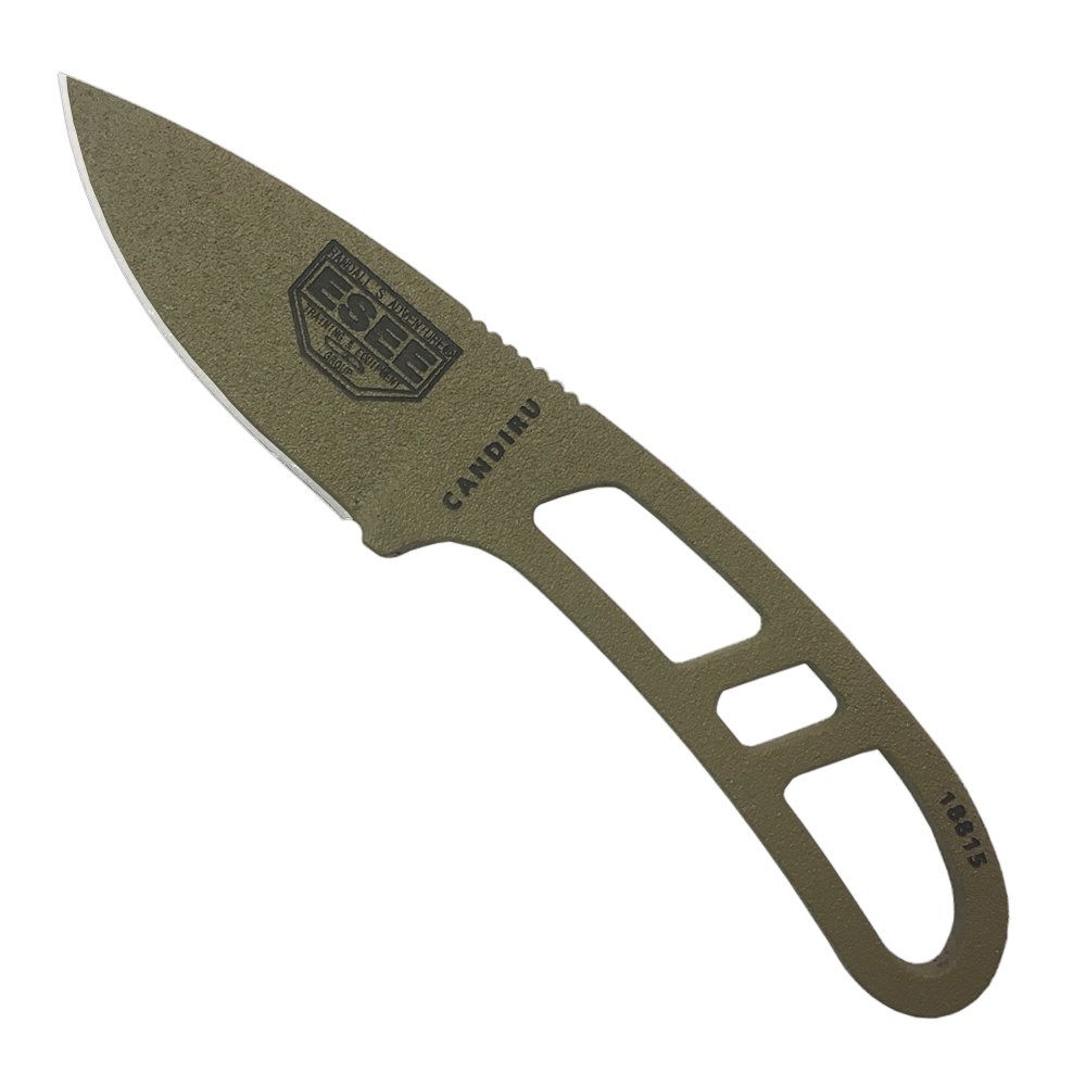 ESEE Authentic CAN-DE-KIT-E Survival Knife with Sheath & Clip Plate - Outdoor Camping, Hunting, Emergency Preparedness Gear for Wilderness Survival