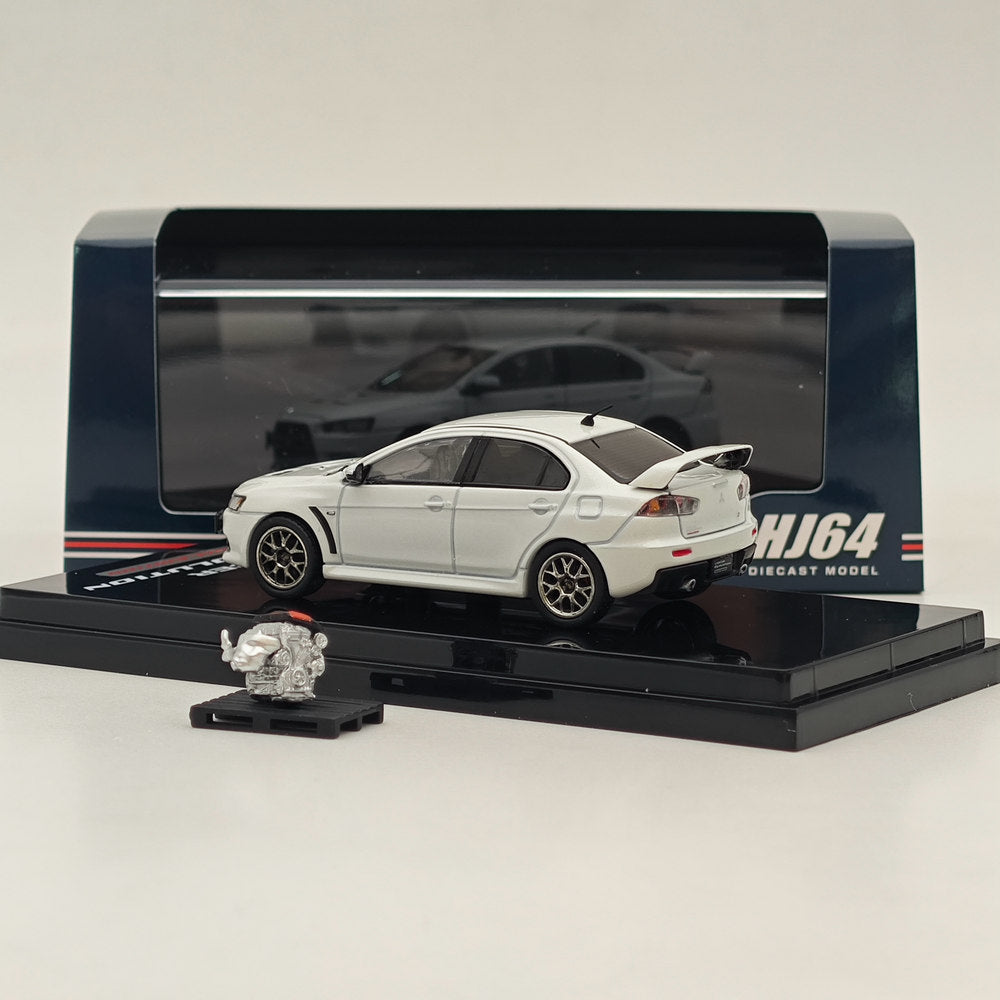 1/64 Mitsubishi Lancer Evolution X Final Edition Diecast Model Car - White HJ642053AWP - Collectible Scale Replica for Display & Racing Enthusiasts