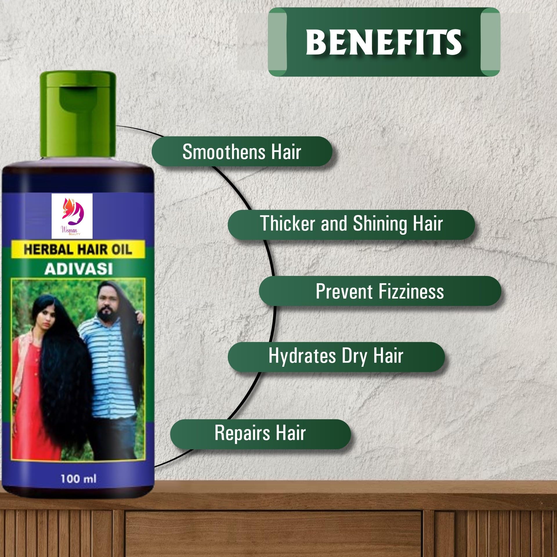 Organic Ayurvedic Herbal Hair Oil for Women - 100ml | Promotes Hair Growth, Reduces Hair Fall & Adds Shine | Perfect for Daily Hair Care & Scalp Massage
