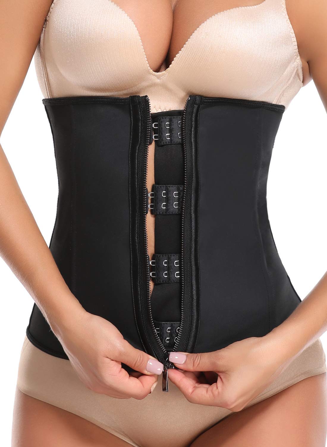 KIWI RATA Women's Latex Waist Trainer Corset - Double Strap X-Shape Faja Trimming Belt for Workout & Body Shaping | Perfect for Gym, Yoga & Postpartum Recovery