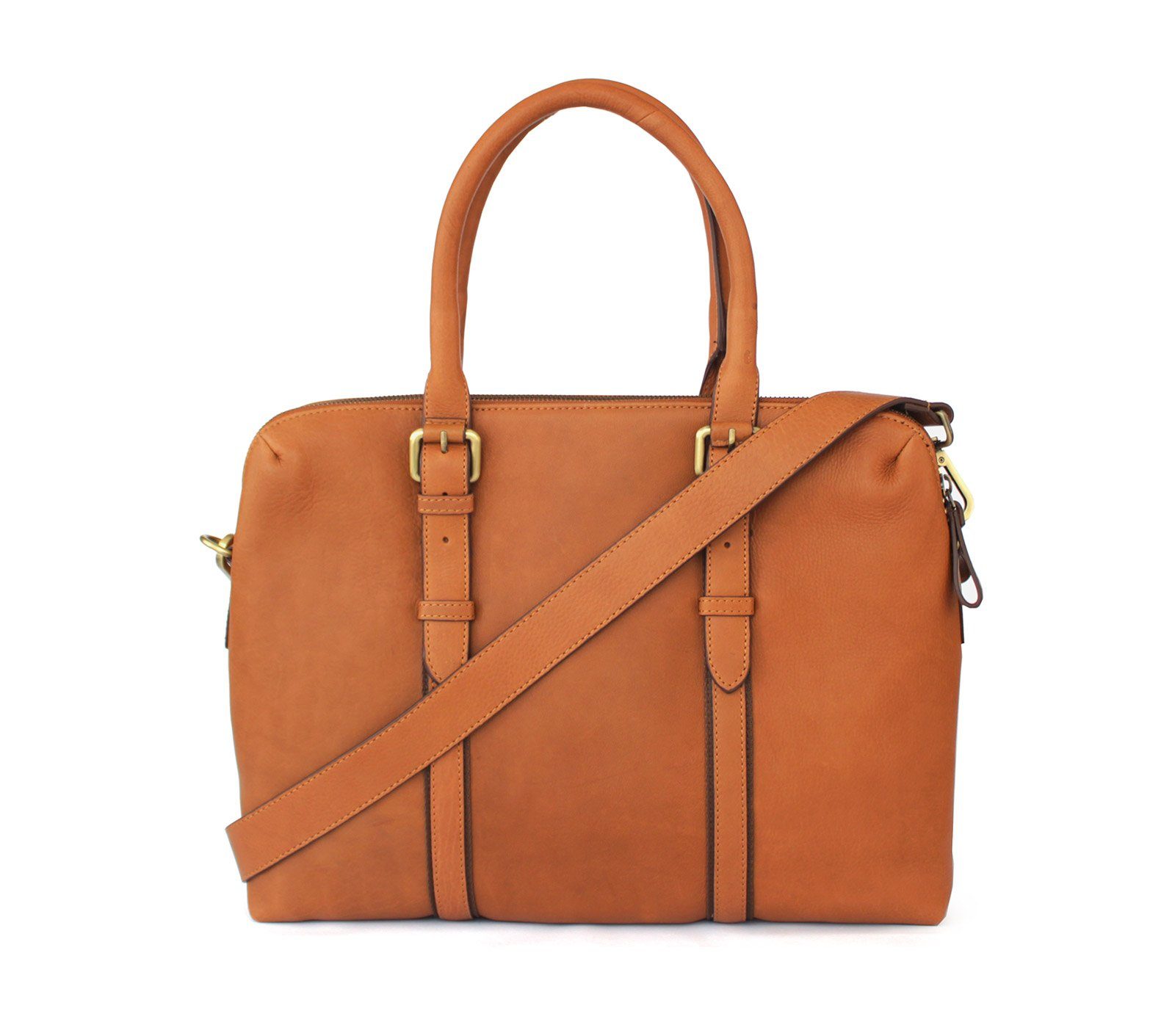 Premium Genuine Leather Dual Zip Laptop Bag for Men & Women - Stylish & Durable Business Backpack for Work, Travel & College (Fits 15.6 Inch Laptops)