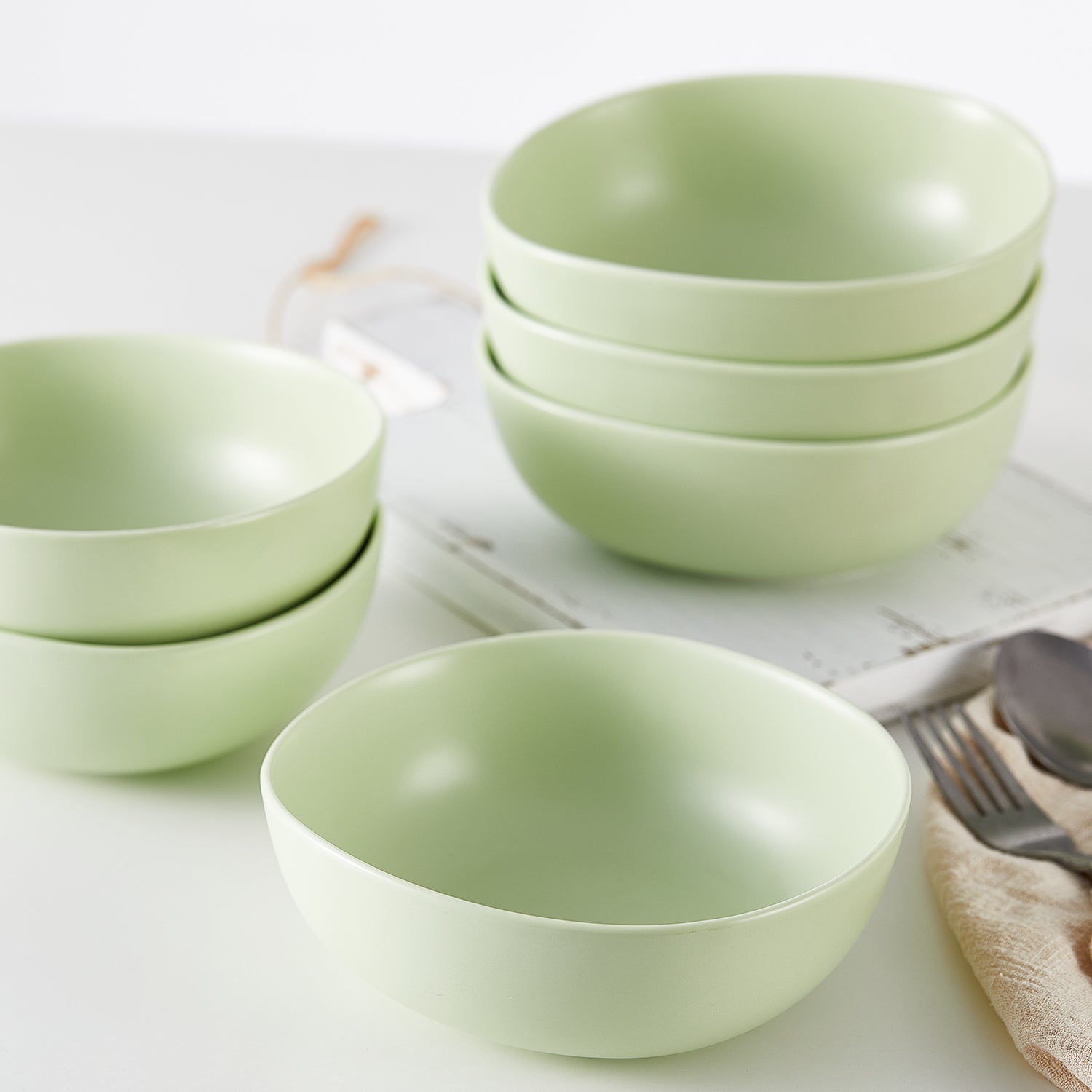 Delilah Porcelain Bowl Set - 6-Piece Dinnerware Set for Soup, Salad & Dessert | Elegant & Durable for Everyday Use & Entertaining