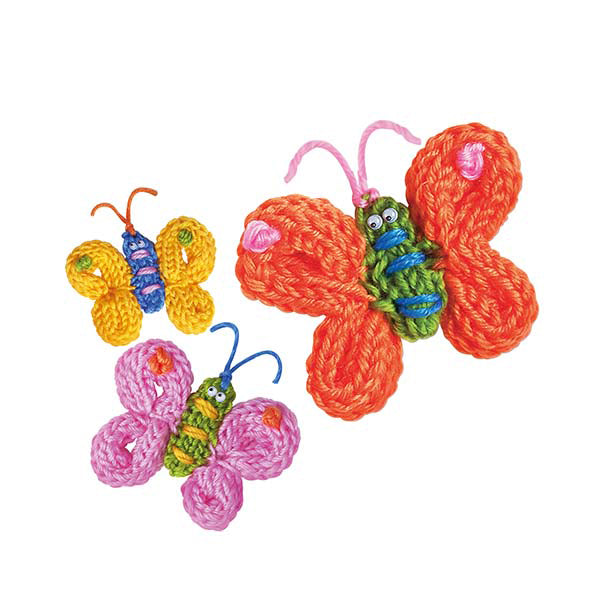 4M Little Craft French Knit Butterfly Kit - DIY Knitting Kit for Kids, Creative Arts & Crafts Project - Perfect for Birthday Gifts & Indoor Activities