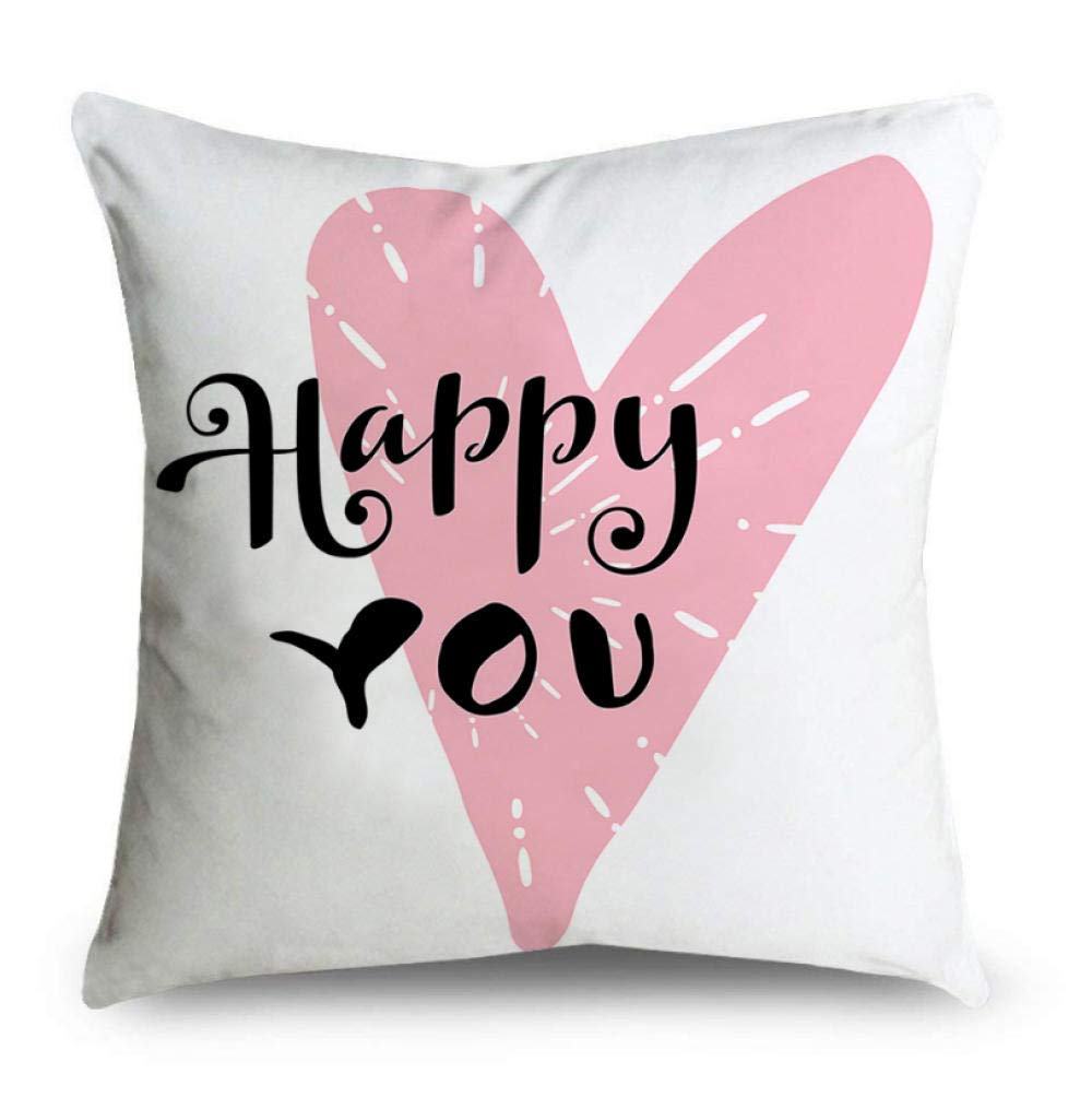 Fashion Pink Letter Pillow Case - Soft Microfiber Cushion Cover for Sofa (45x45cm) - Home Decor & Living Room Accent